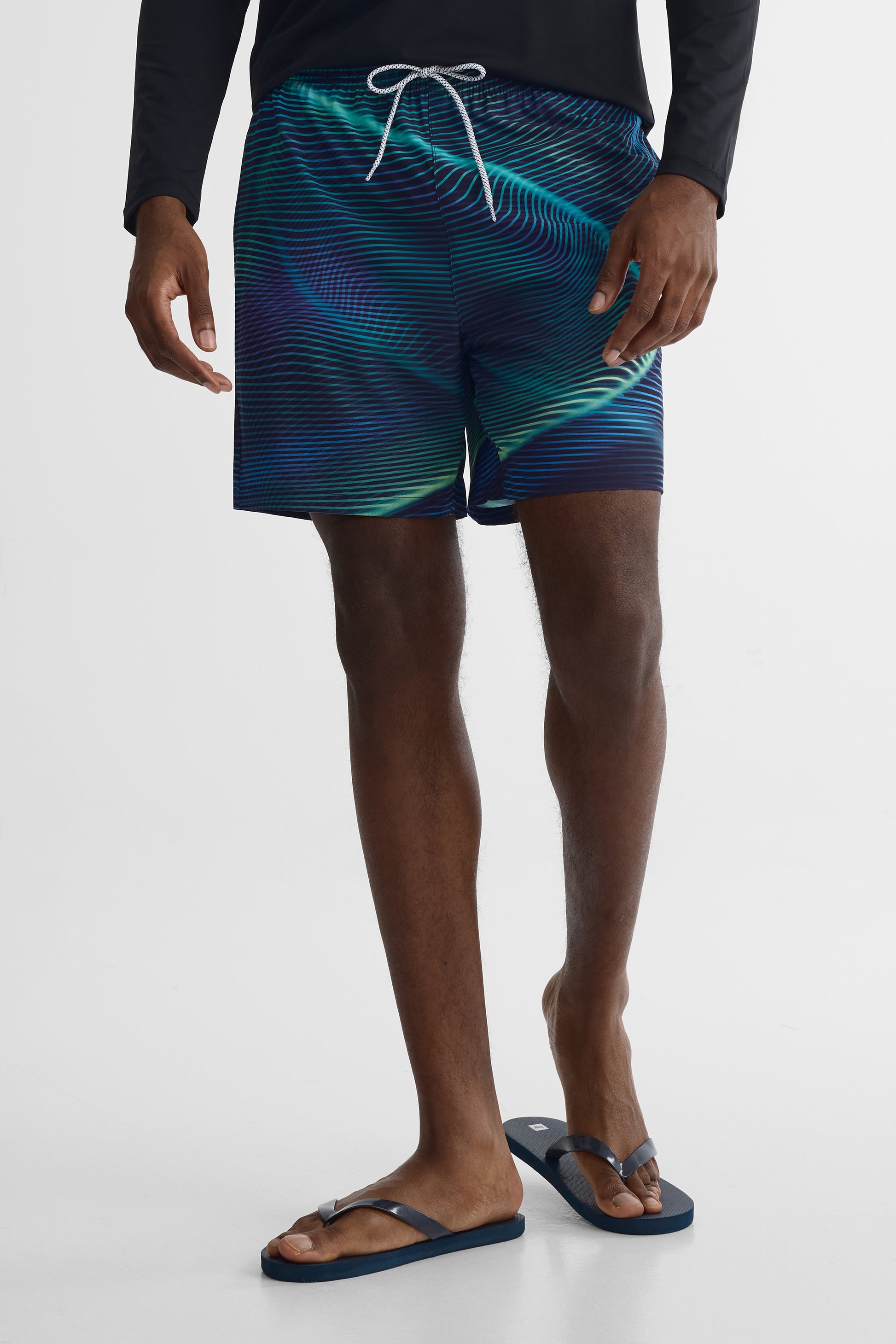 Maillot de bain élastique avec poches - Homme && MARIN/MULTI