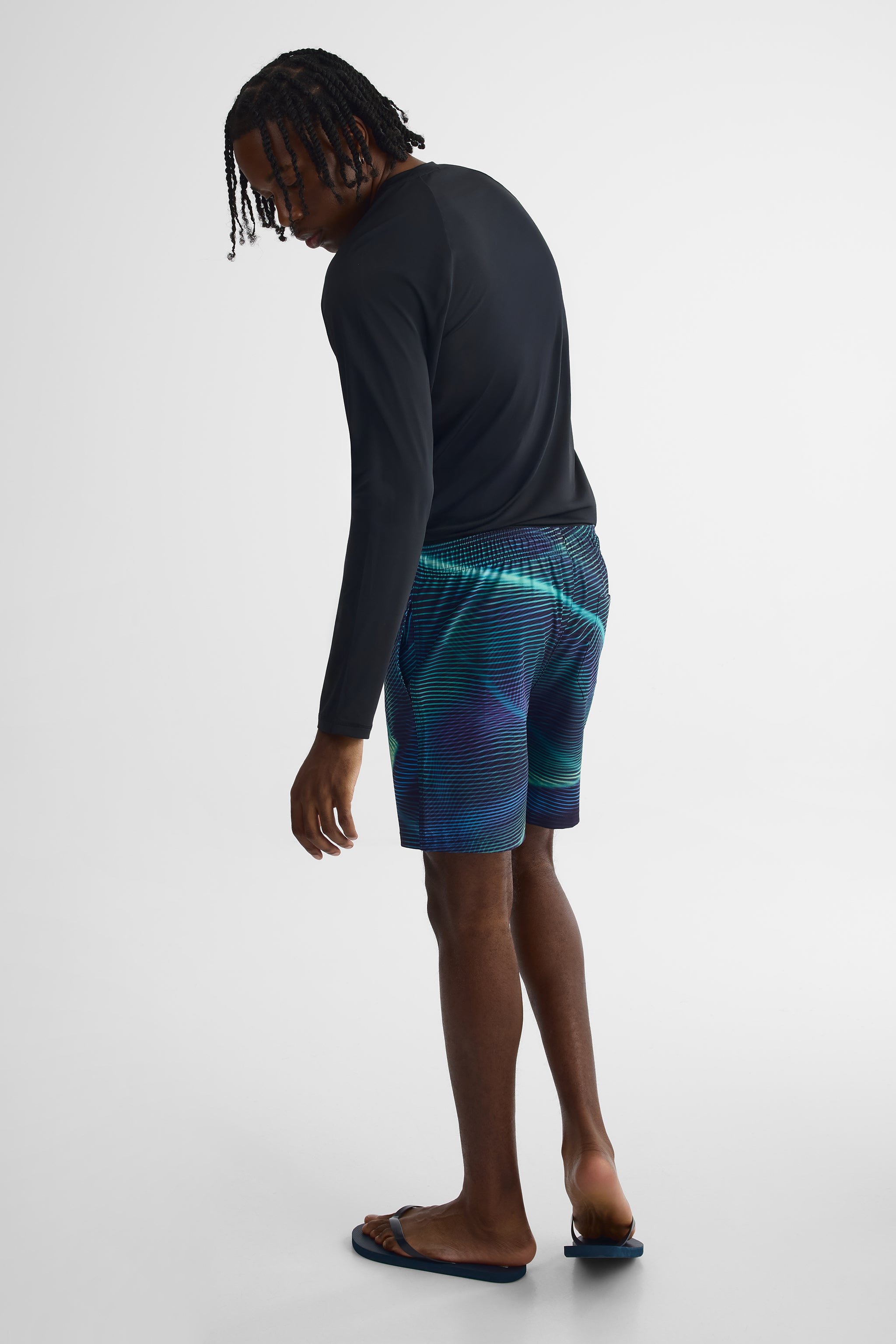 Maillot de bain élastique avec poches - Homme && MARIN/MULTI