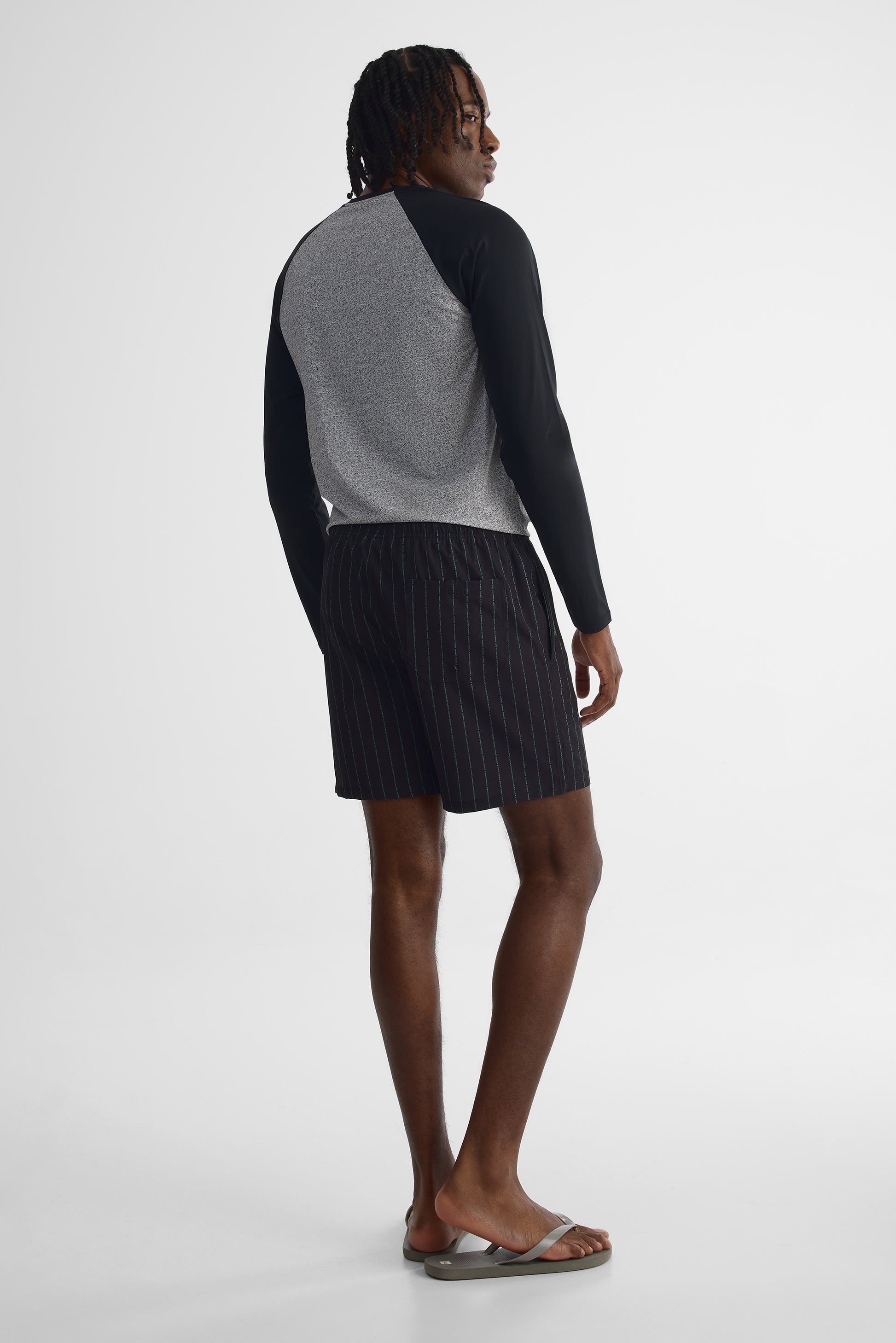 Maillot de bain élastique avec poches - Homme && NOIR/MULTI