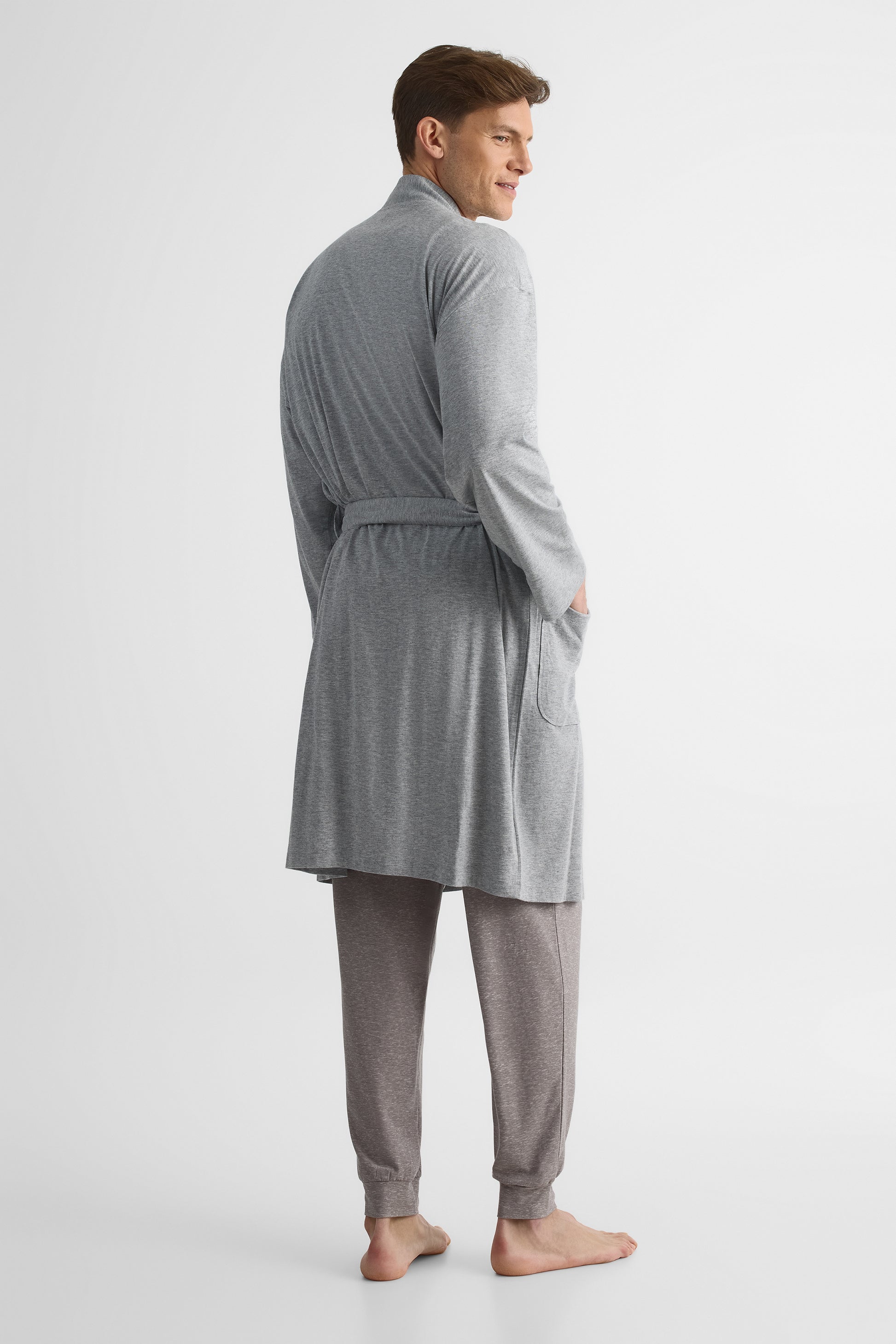Robe de chambre en jersey – Homme && GRIS MIXTE