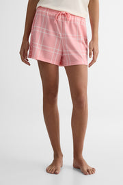 Short court en jersey rayonne à carreaux – Femme && ROSE MULTI