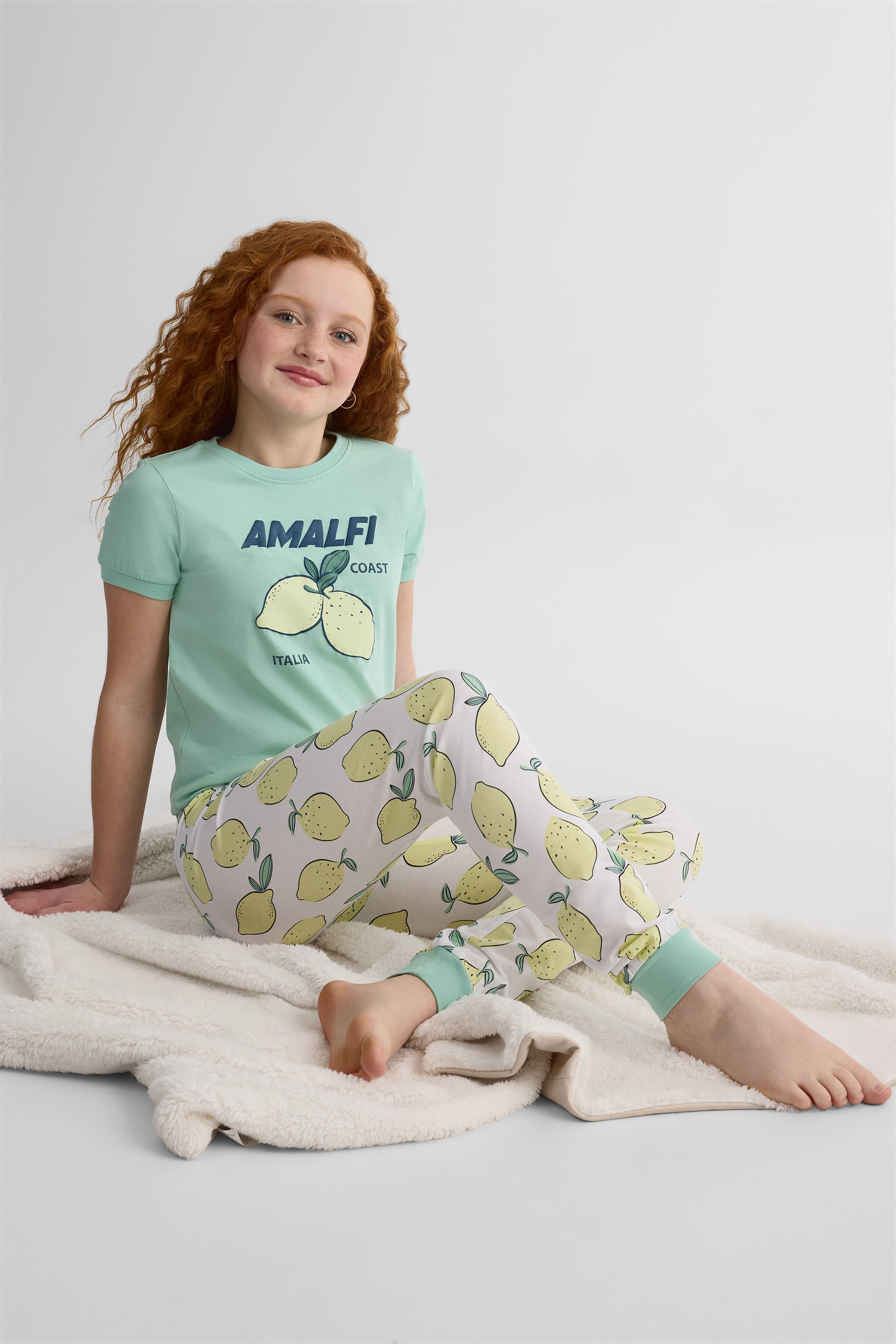 Ensemble de nuit 2 pièces en jersey - Ado fille && VERT