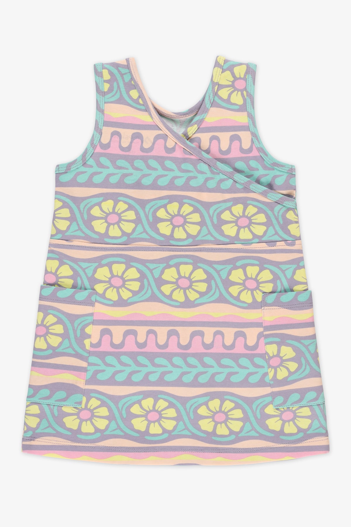 Robe S/ Manches Bretelles Larges - Bébé fille && ROSE MULTI