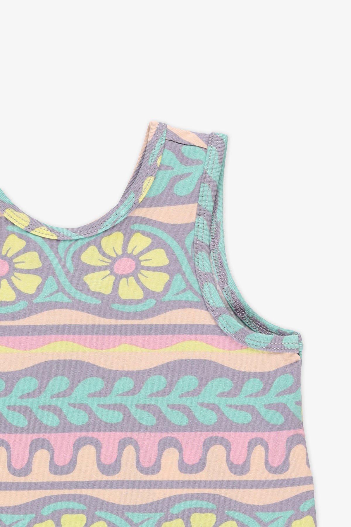 Robe S/ Manches Bretelles Larges - Bébé fille && ROSE MULTI