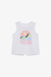 Camisole High & Low col rond - Enfant fille && BLANC