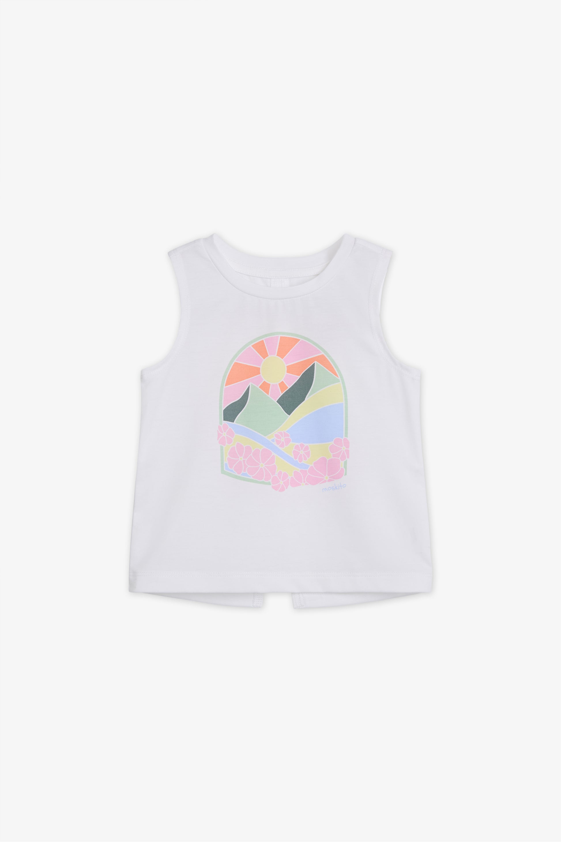 Camisole High & Low col rond - Enfant fille && BLANC