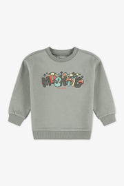 Chandail ouaté col rond imprimé - Bébé garçon && KAKI