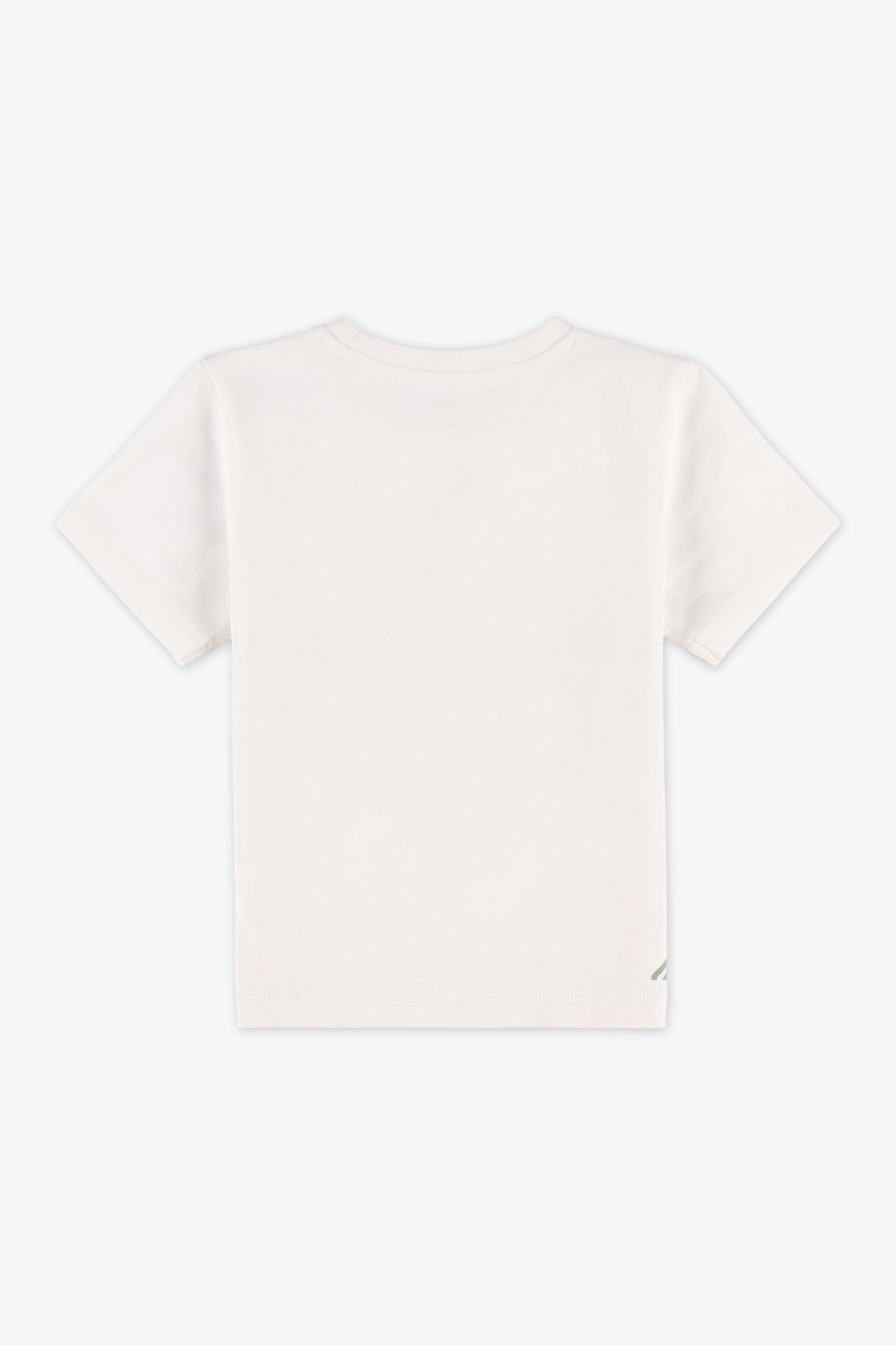 Chandail M/courtes col rond – Bébé garçon && BLANC