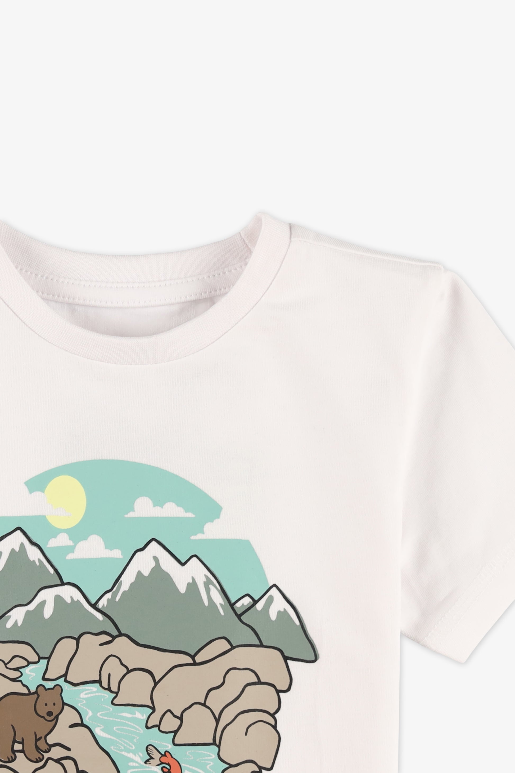 Chandail M/courtes col rond – Bébé garçon && BLANC