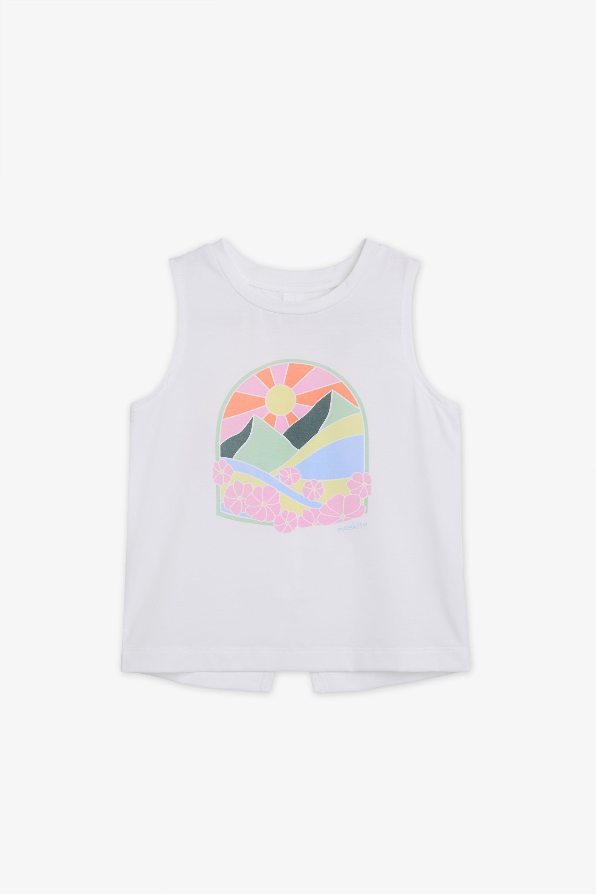Camisole col rond graphique en Tencel - Bébé garçon && BLANC