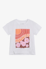 Chandail M/courtes graphique col rond - Enfant fille && BLANC