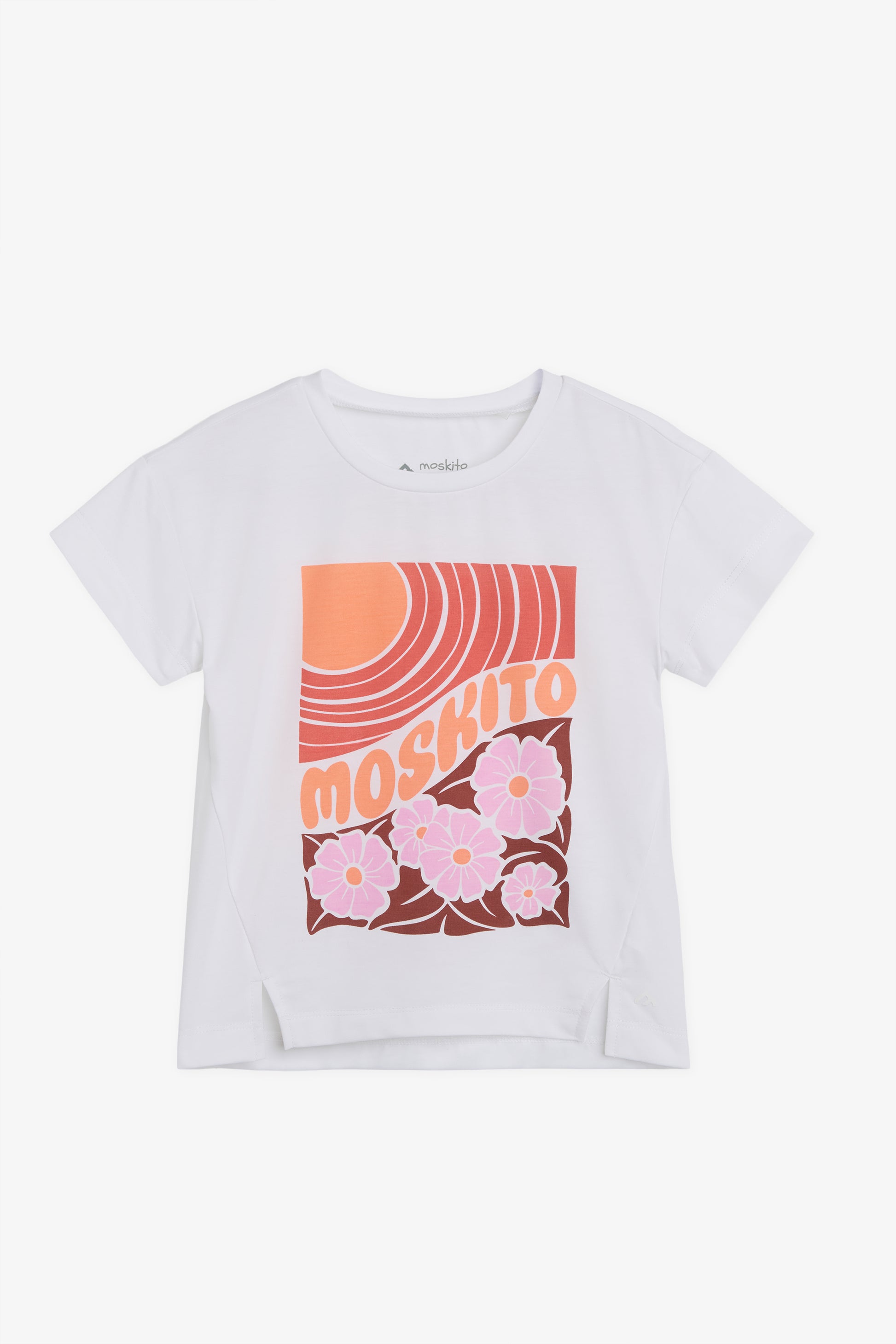Chandail M/courtes graphique col rond - Enfant fille && BLANC