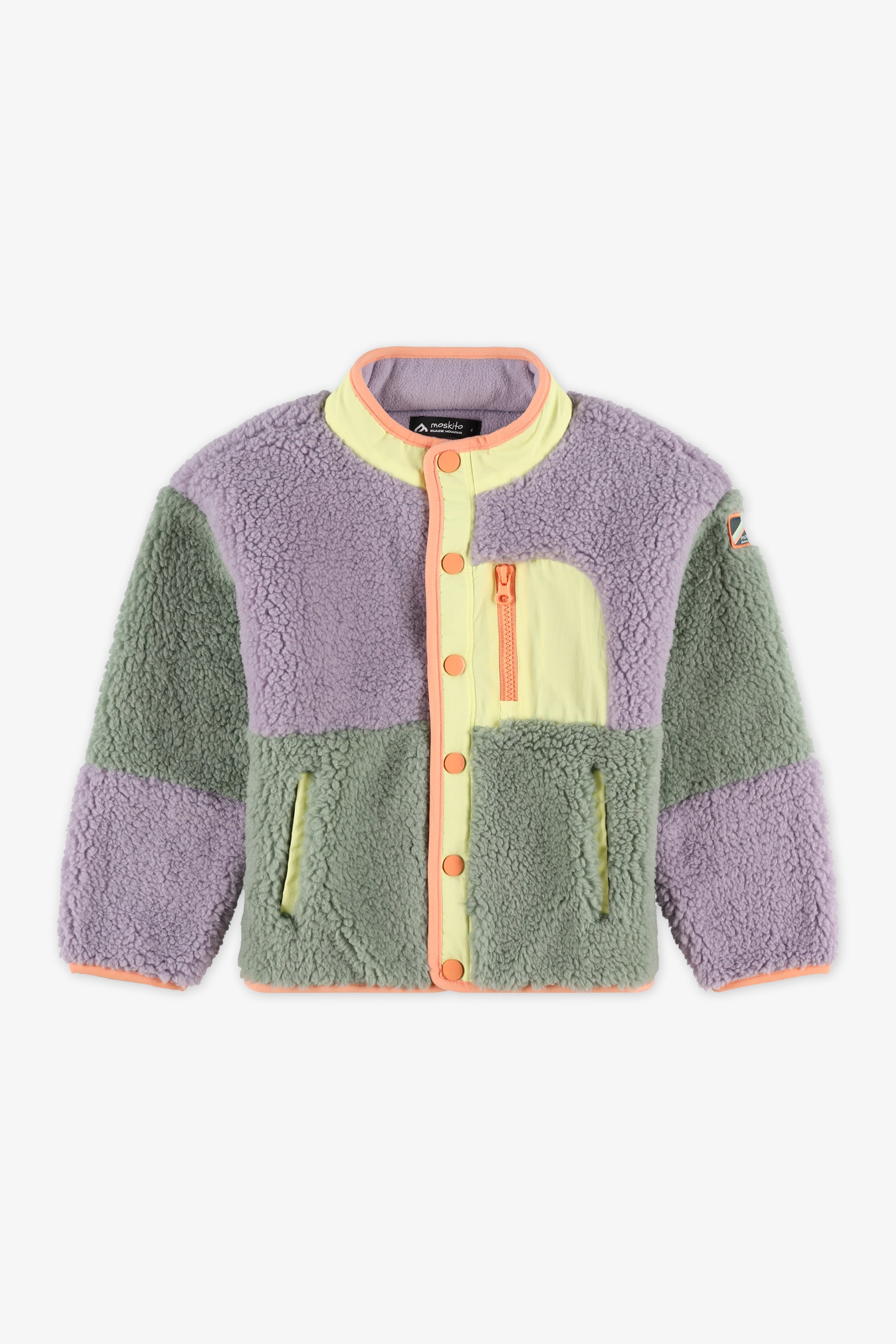 Veste ouatée color block - Enfant fille && MAUVE