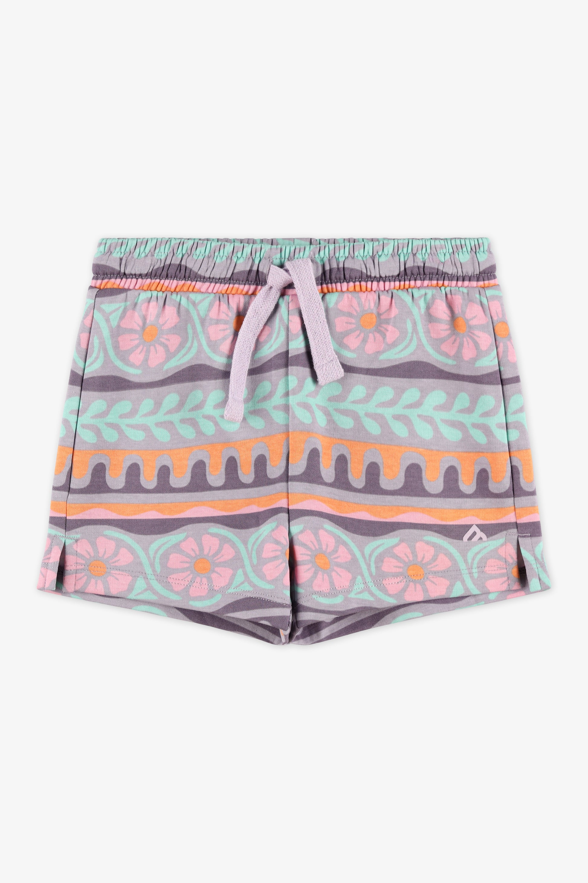 Short élastique à la taille - Enfant fille && ROSE MULTI