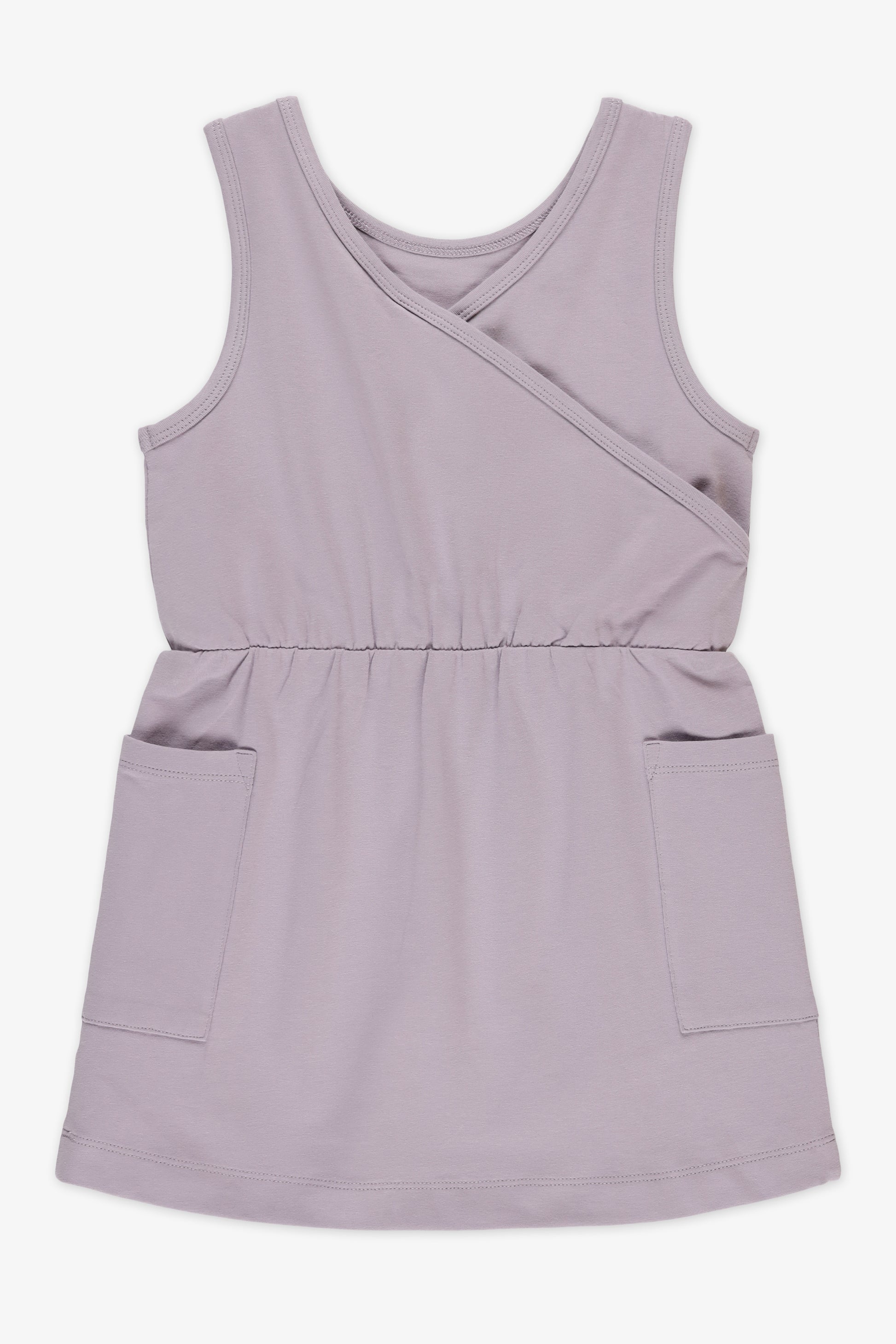 Robe S/manches col V croisée - Enfant fille && MAUVE