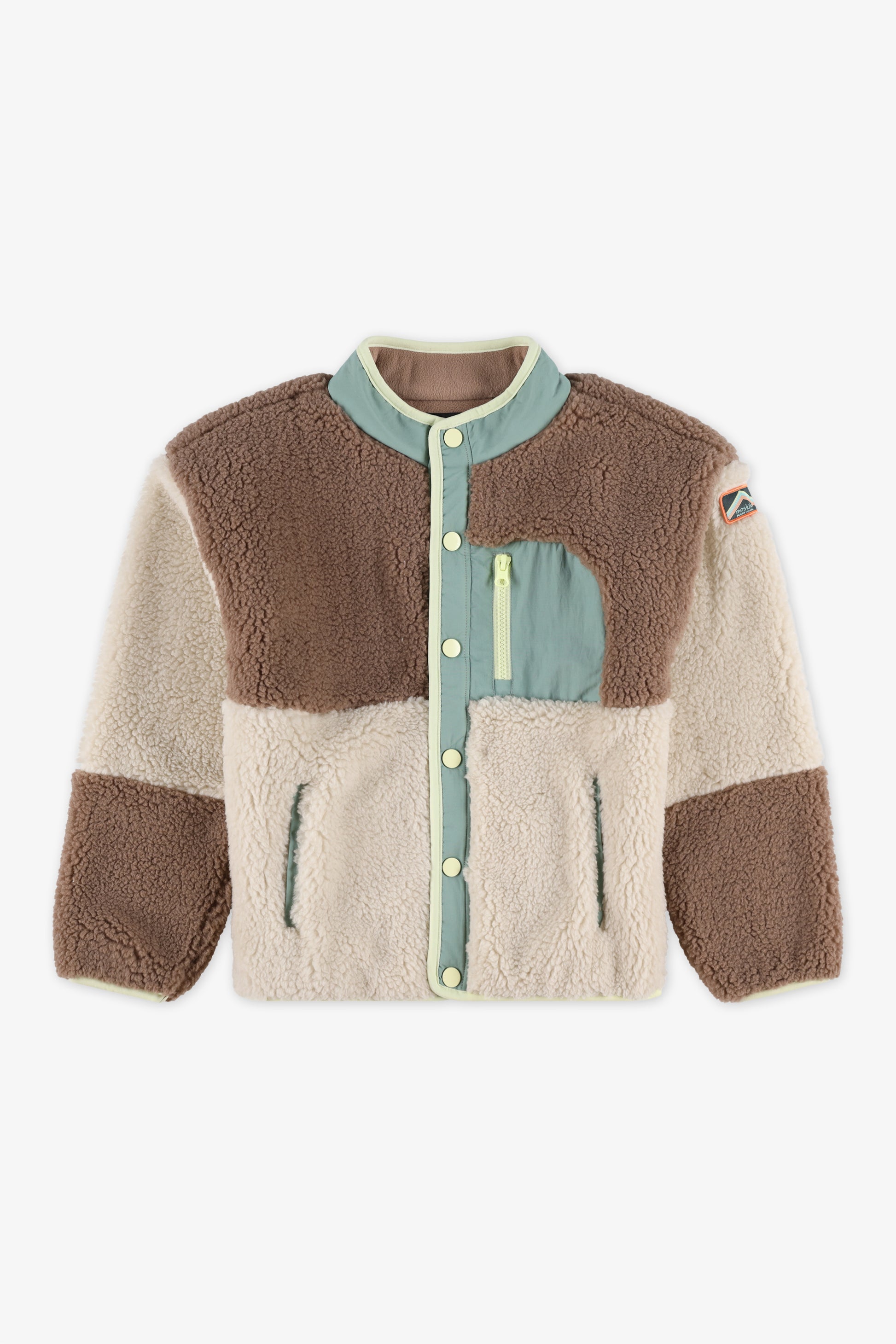 Veste colorblock en sherpa - Enfant garçon && BRUN