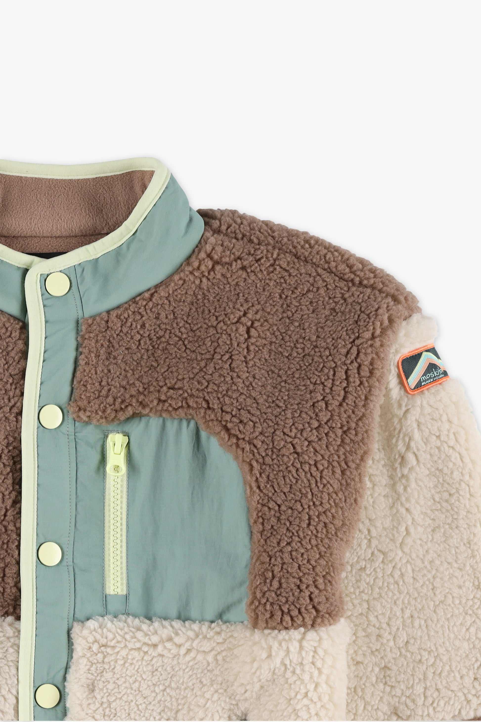 Veste colorblock en sherpa - Enfant garçon && BRUN