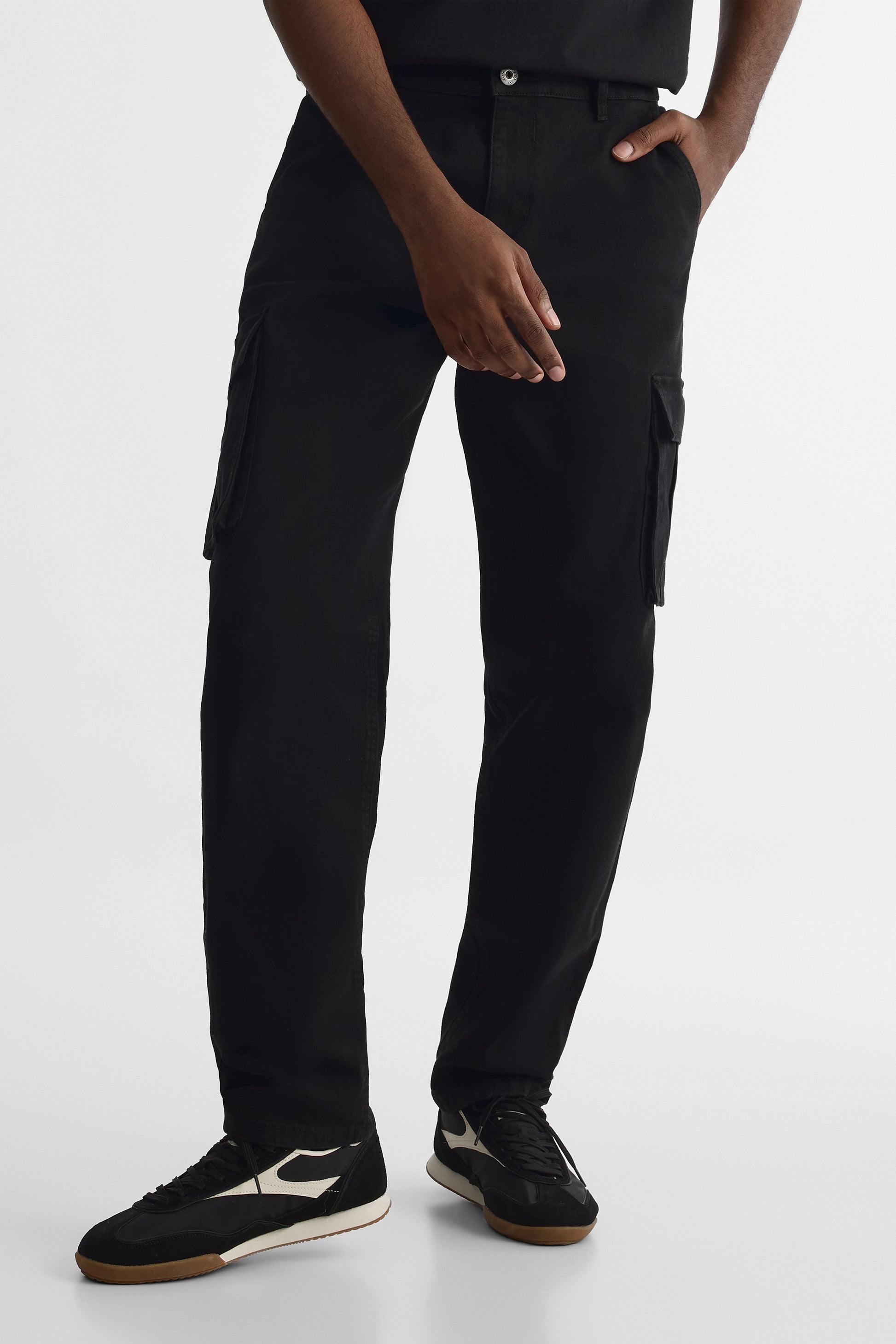 Jeans cargo loose fit stretch noir – Homme && DENIM NOIR