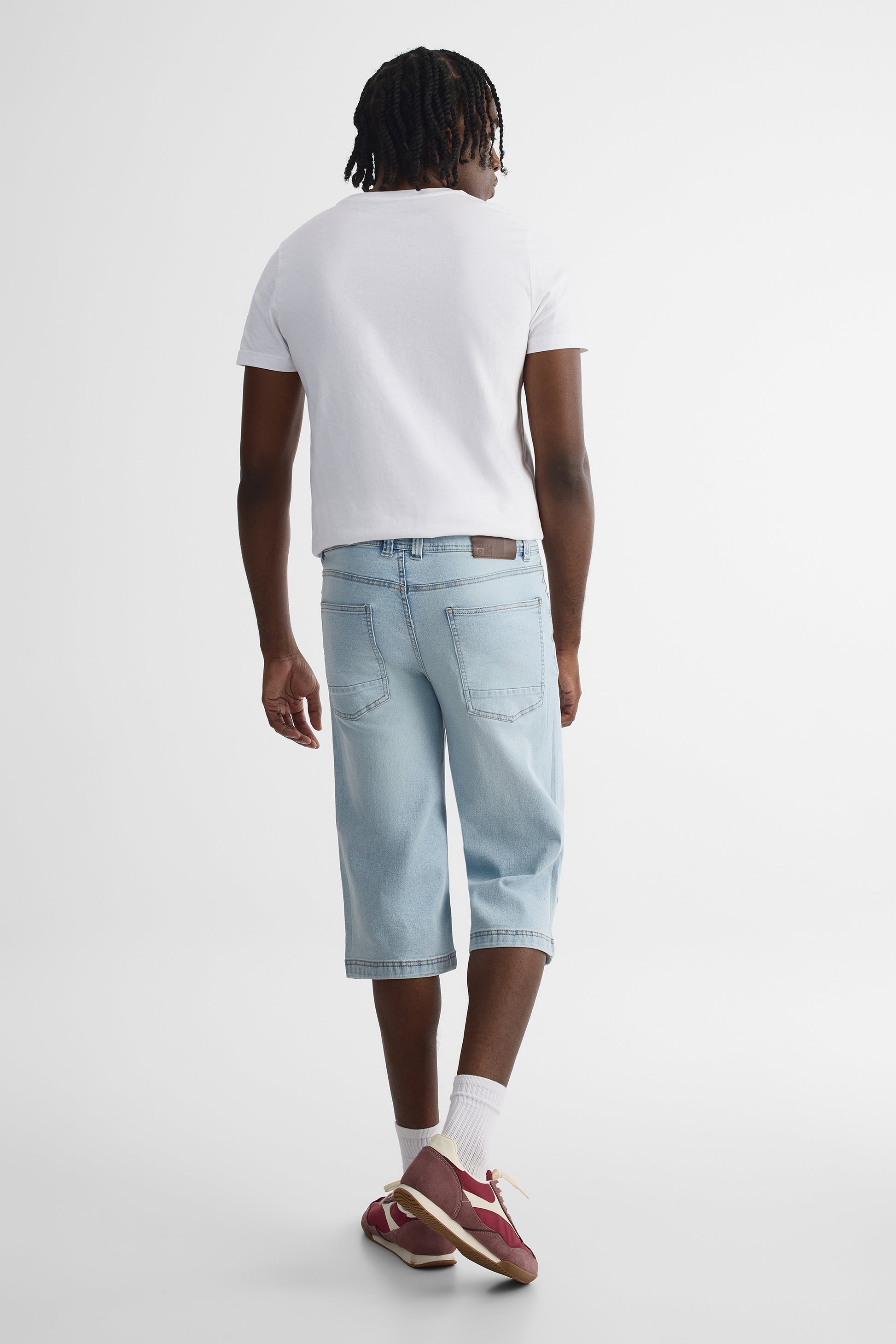 Short denim capri confort extensible – Femme && DENIM PALE