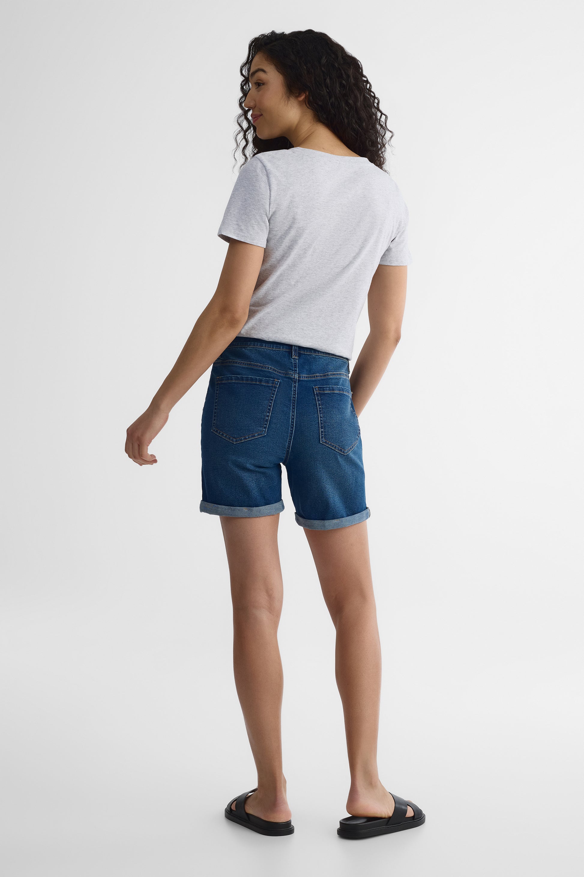 Short denim taille haute - Enfant garçon && DENIM FONCE