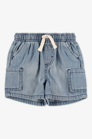 Short denim élastique à cordon - Bébé garçon && DENIM PALE