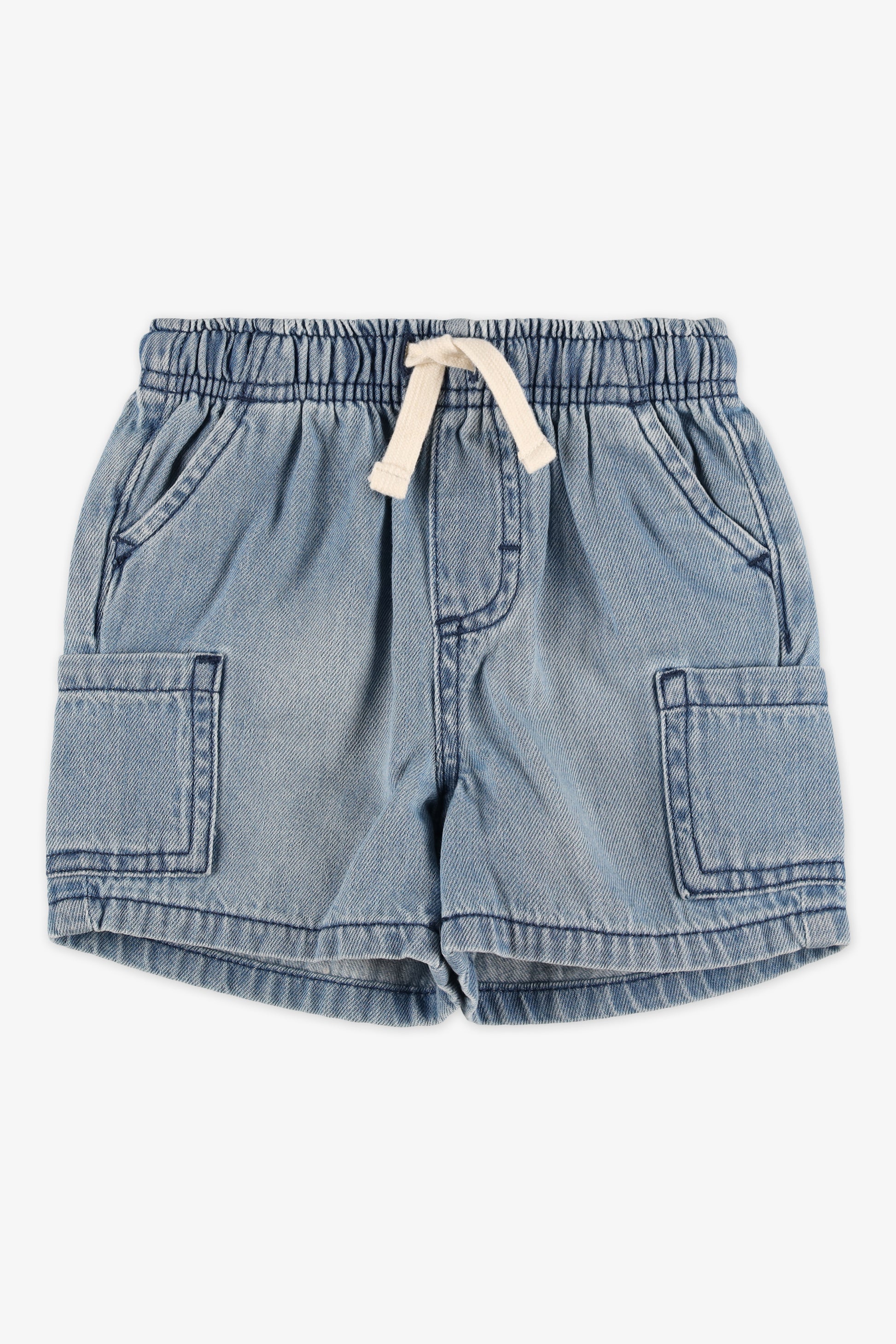 Short denim élastique à cordon - Bébé garçon && DENIM PALE