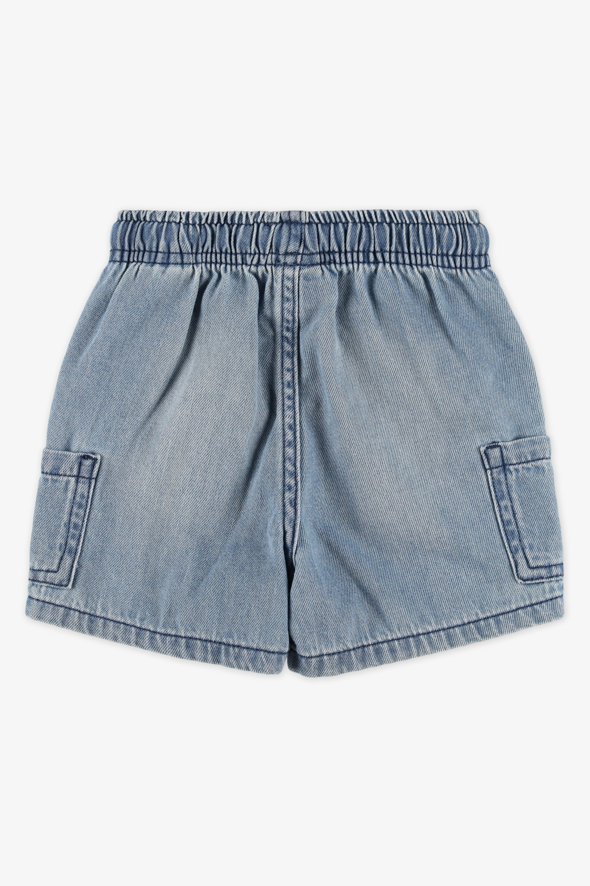Short denim élastique à cordon - Bébé garçon && DENIM PALE