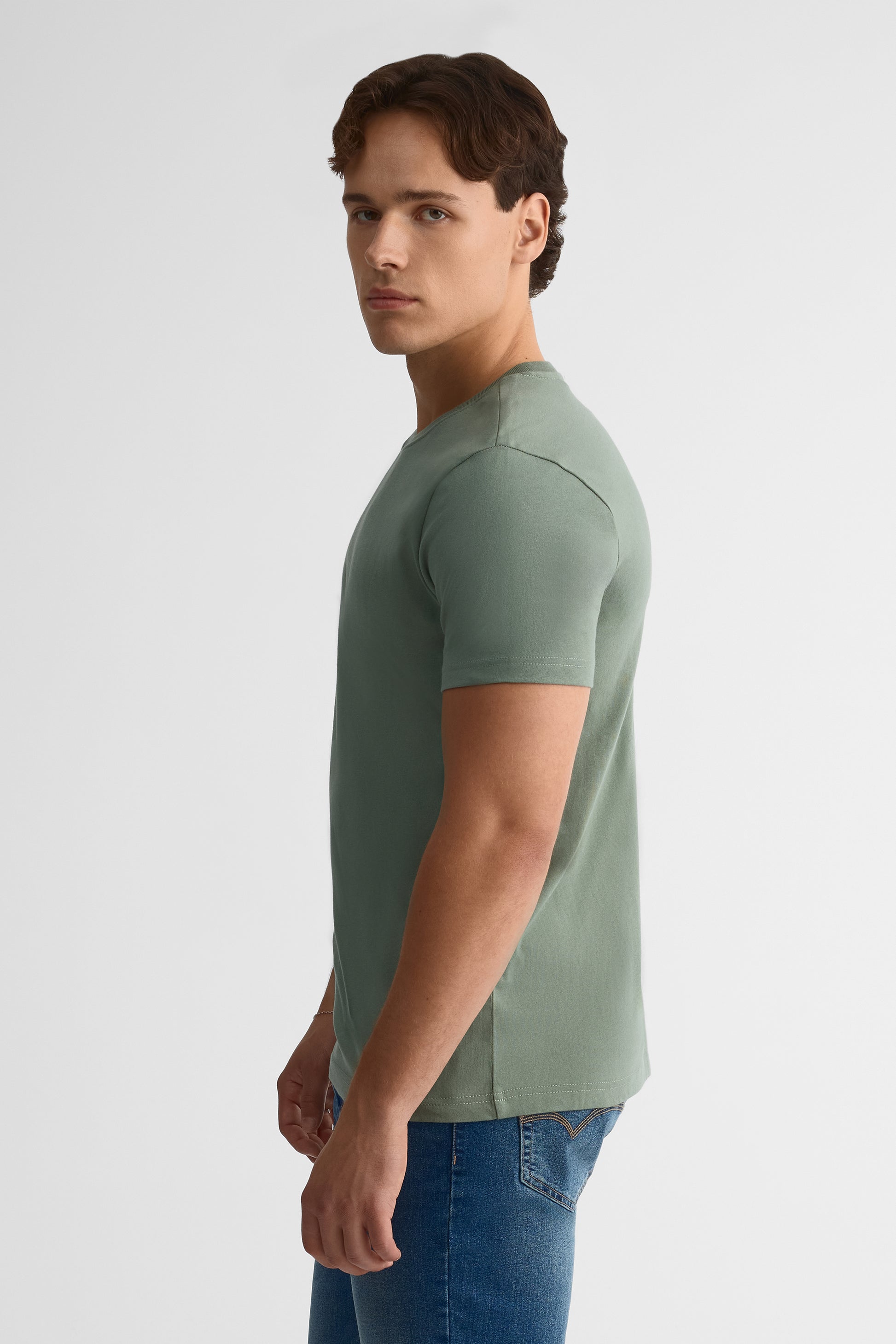 T-shirt col rond coupe régulière – Femme 3/25$ && VERT