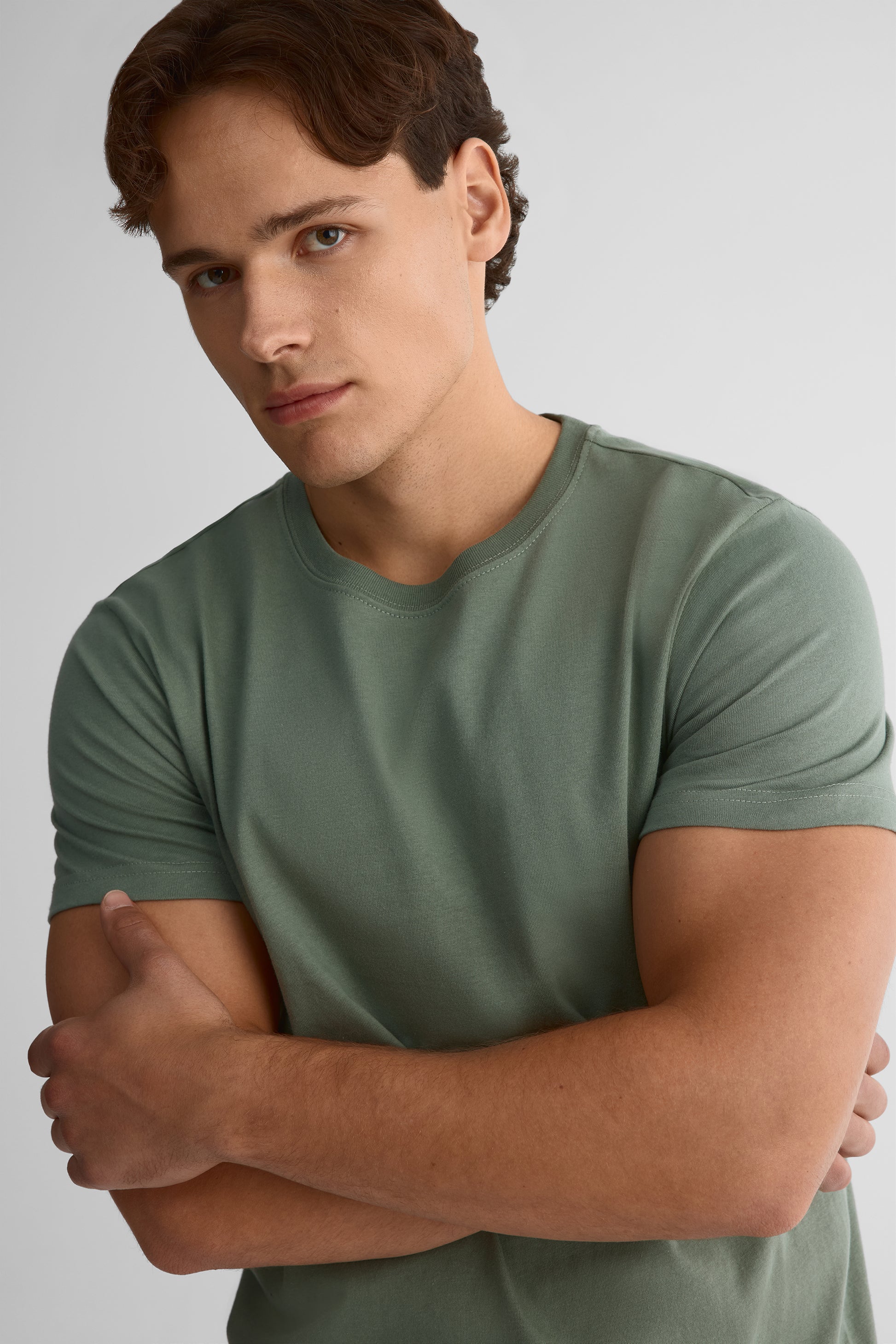 T-shirt col rond coupe régulière – Femme 3/25$ && VERT