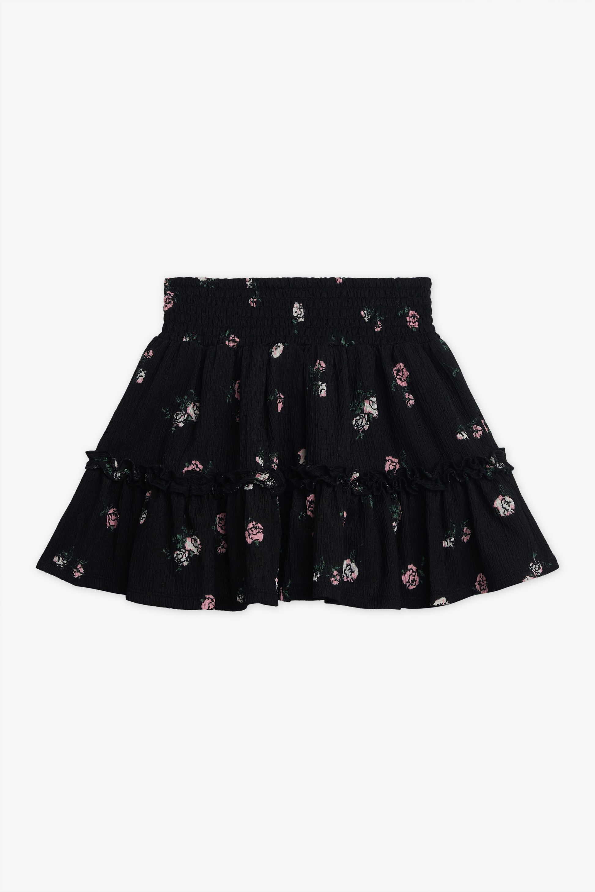 Jupe à volant crinkled - Enfant fille && NOIR/MULTI