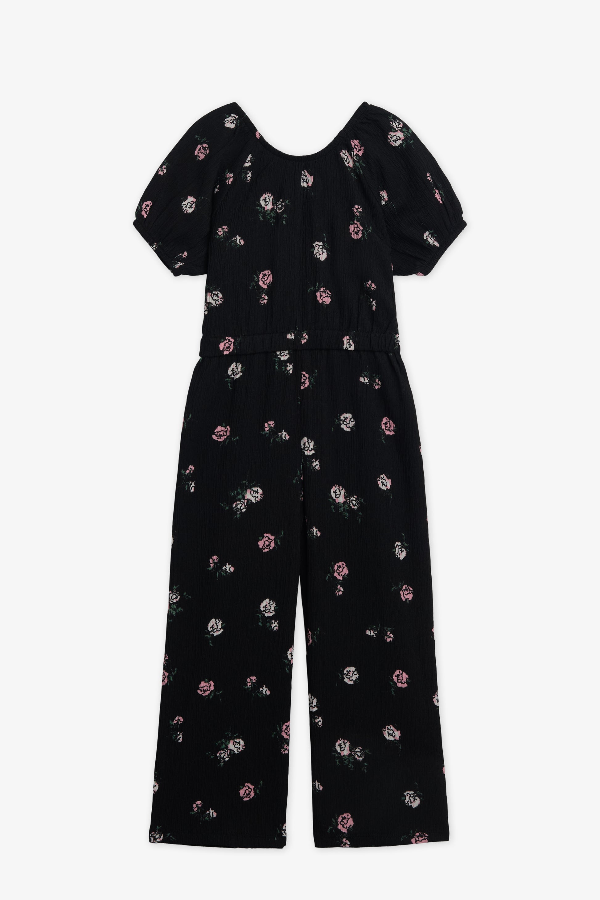 Une pièce m/courtes texturé - Enfant fille && NOIR/MULTI