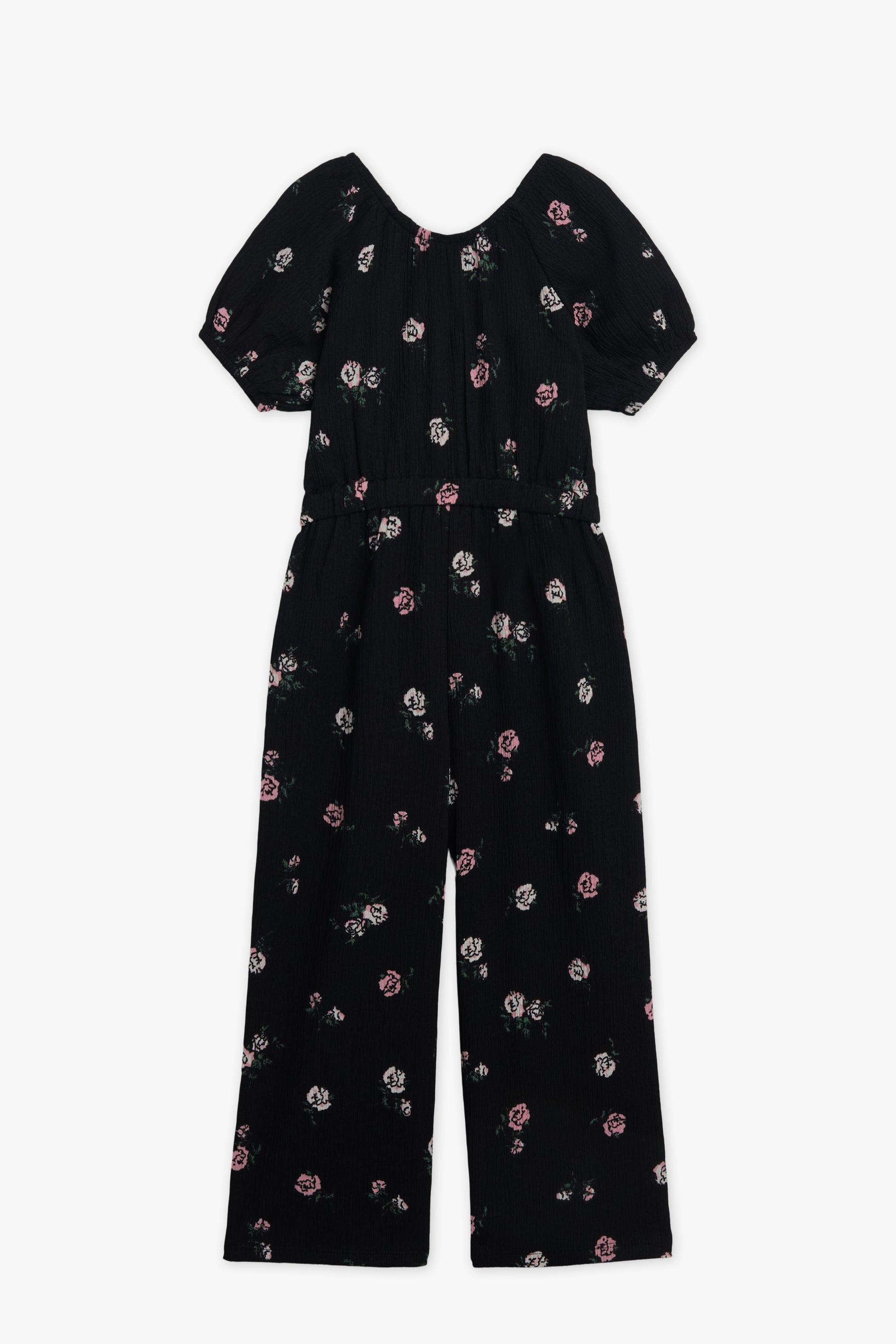 Une pièce m/courtes texturé - Enfant fille && NOIR/MULTI