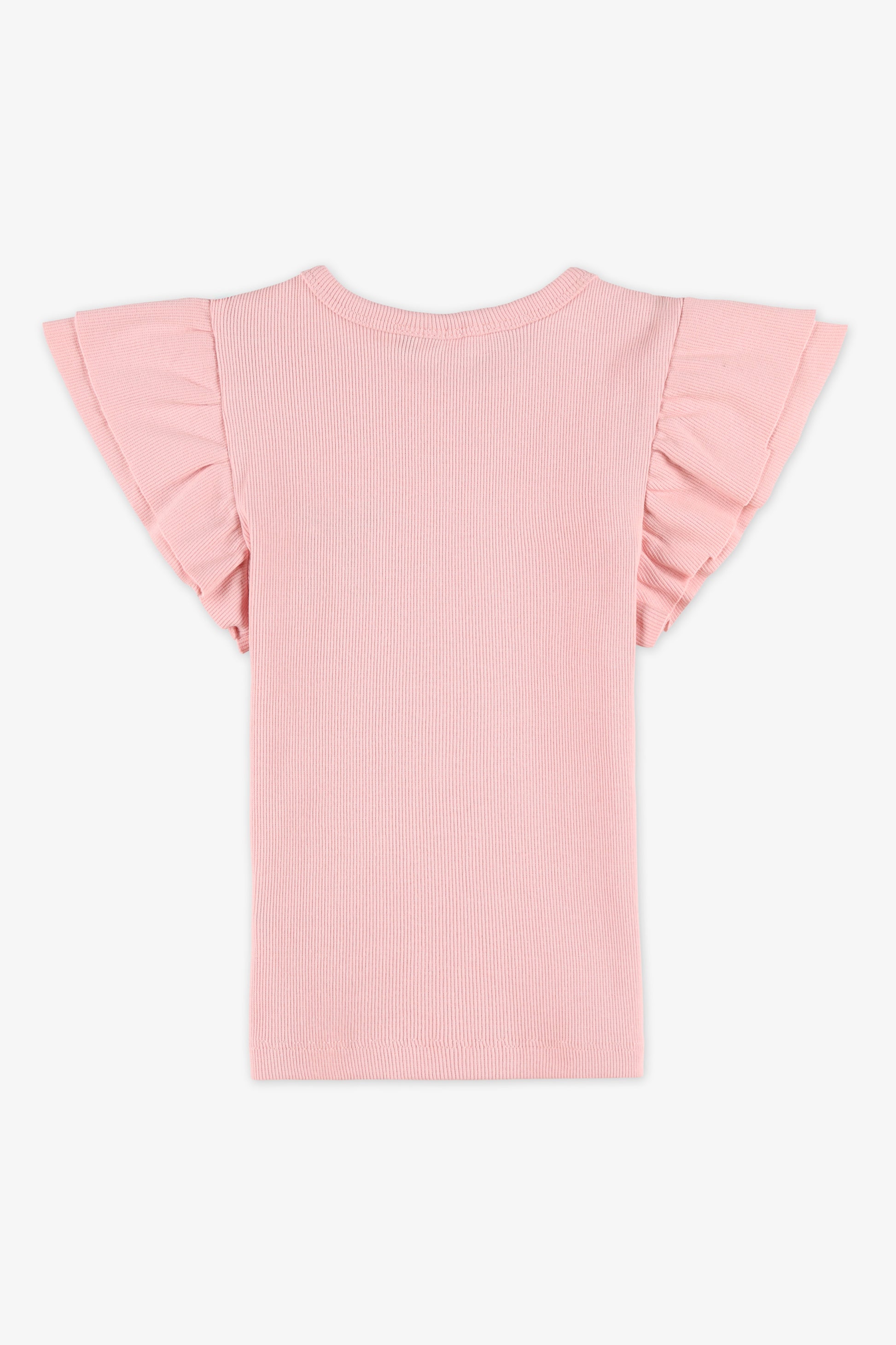 Chandail M/courtes frill stretch - Enfant fille && ROSE