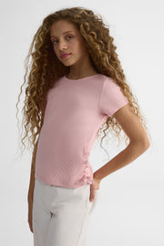 Chandail M/courtes ajusté avec boucle – Ado fille && ROSE