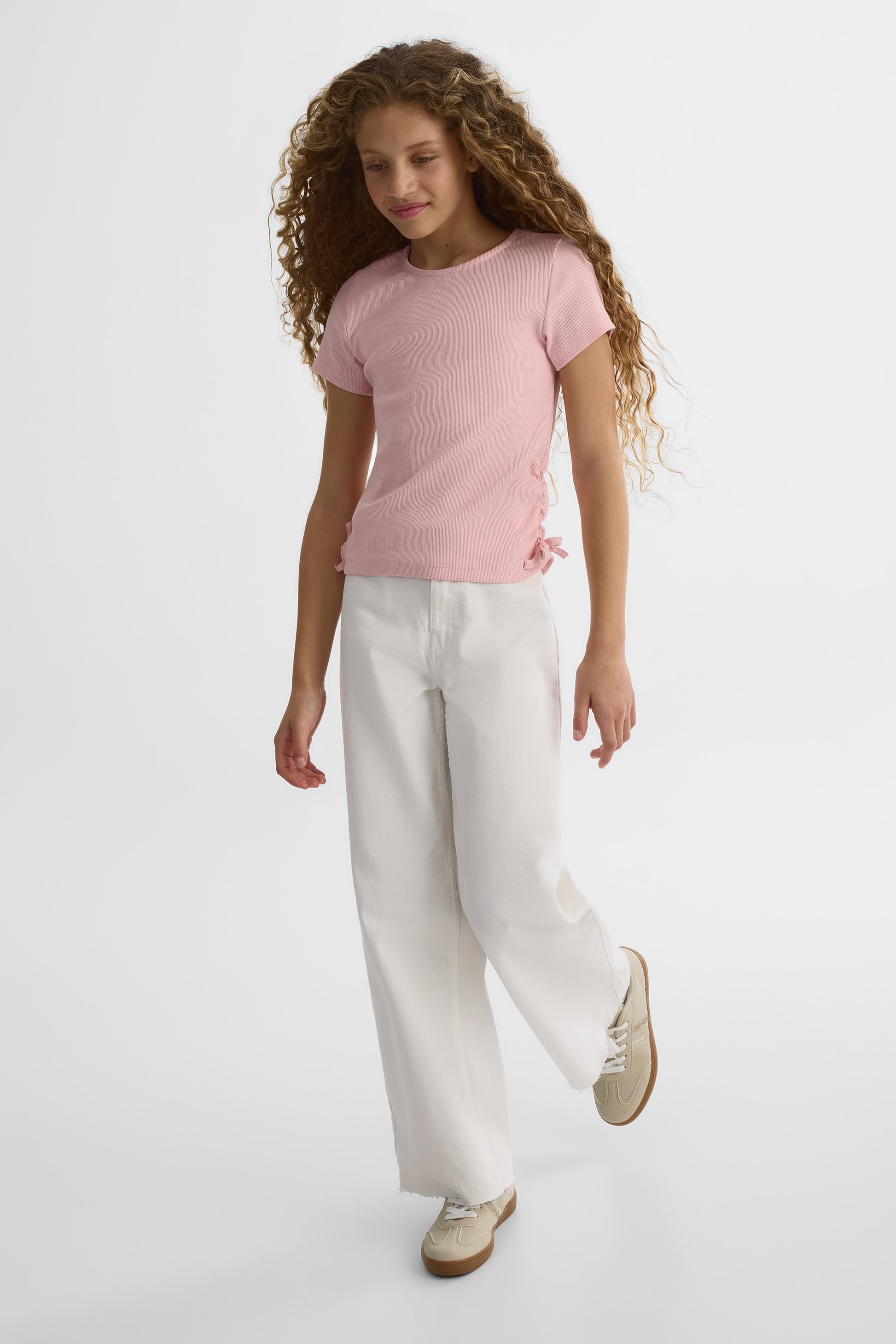 Chandail M/courtes ajusté avec boucle – Ado fille && ROSE