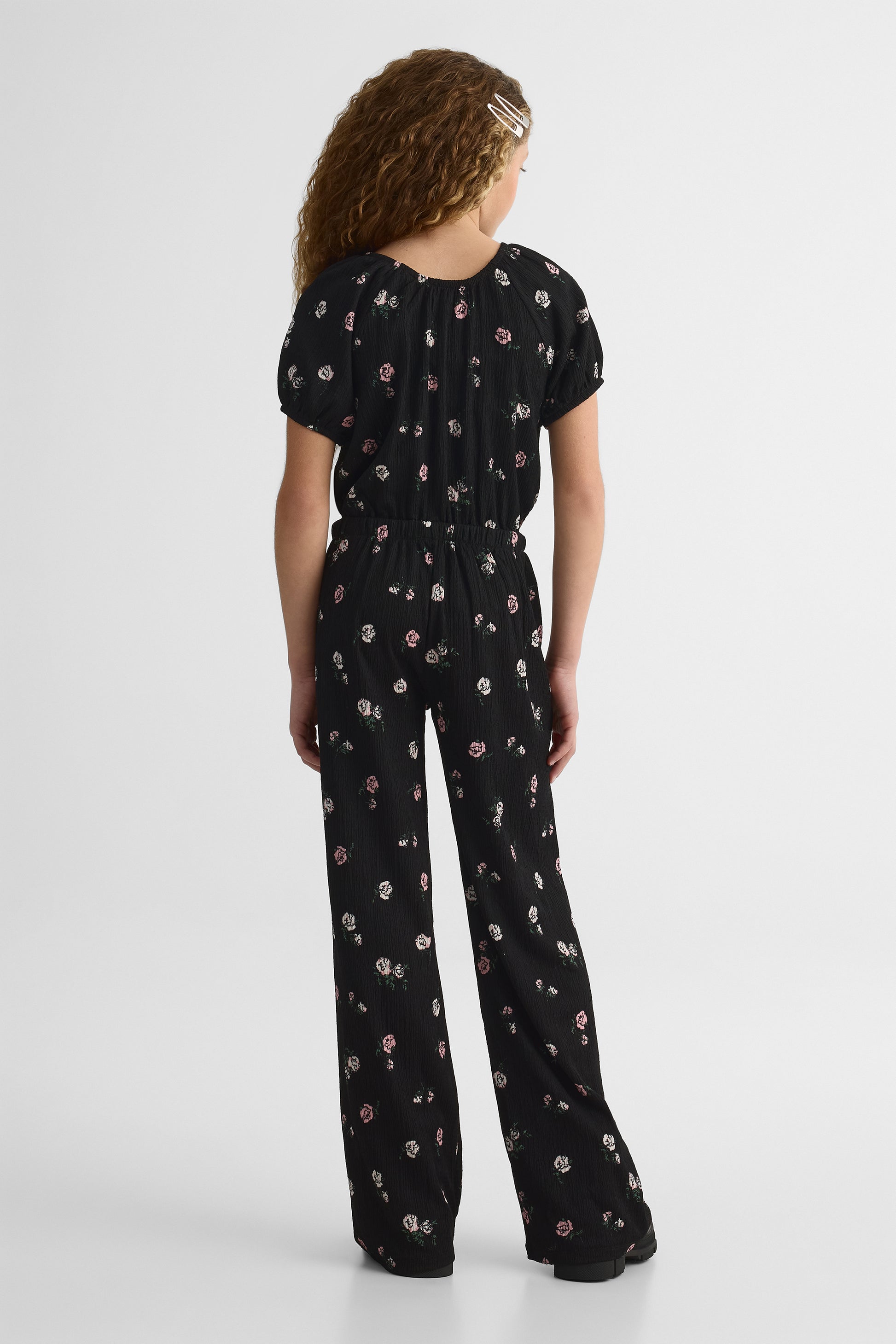 Robe à manches bouffantes - Enfant fille && NOIR/MULTI