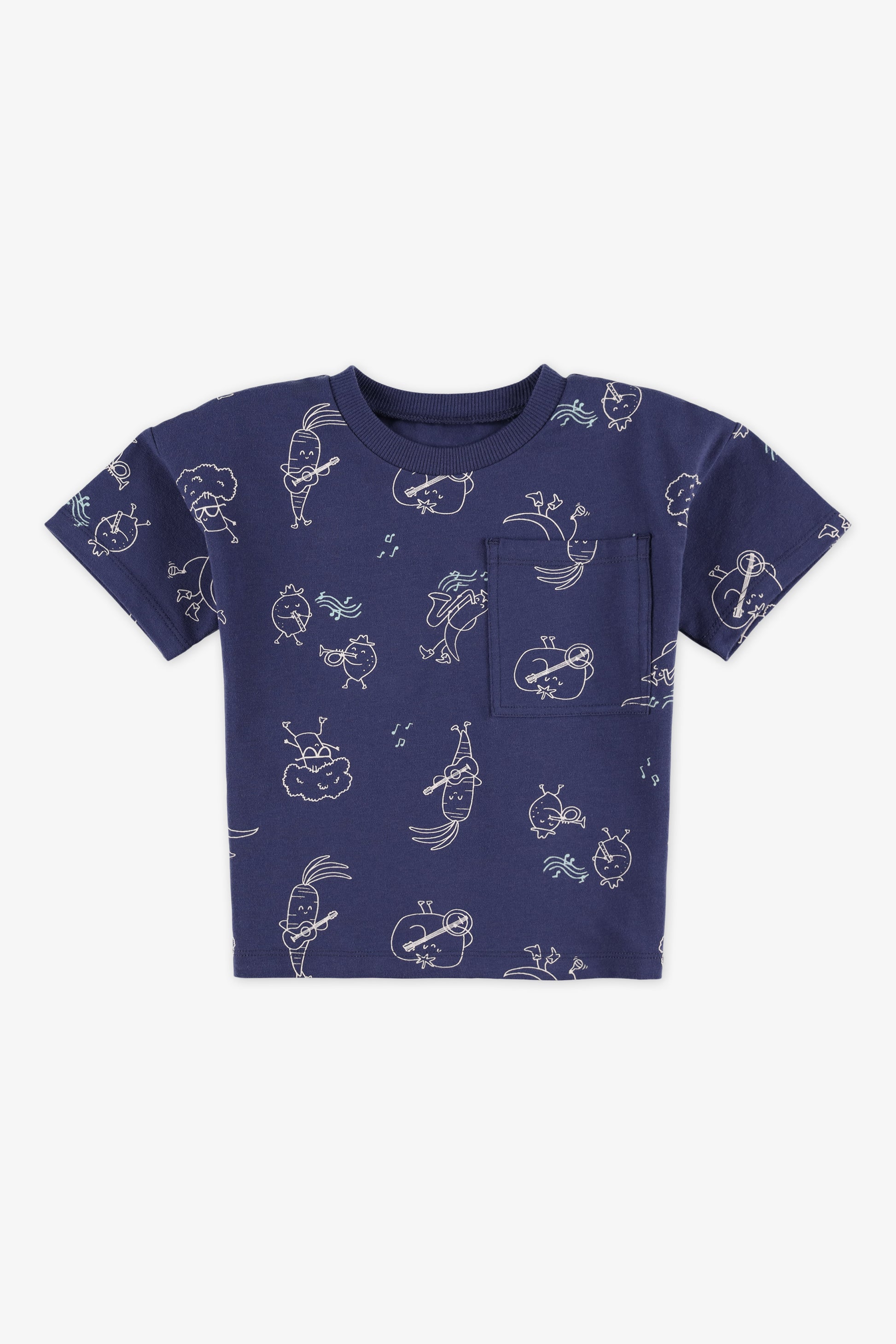 Chandail M/courtes avec poche – Bébé garçon && MARIN/MULTI