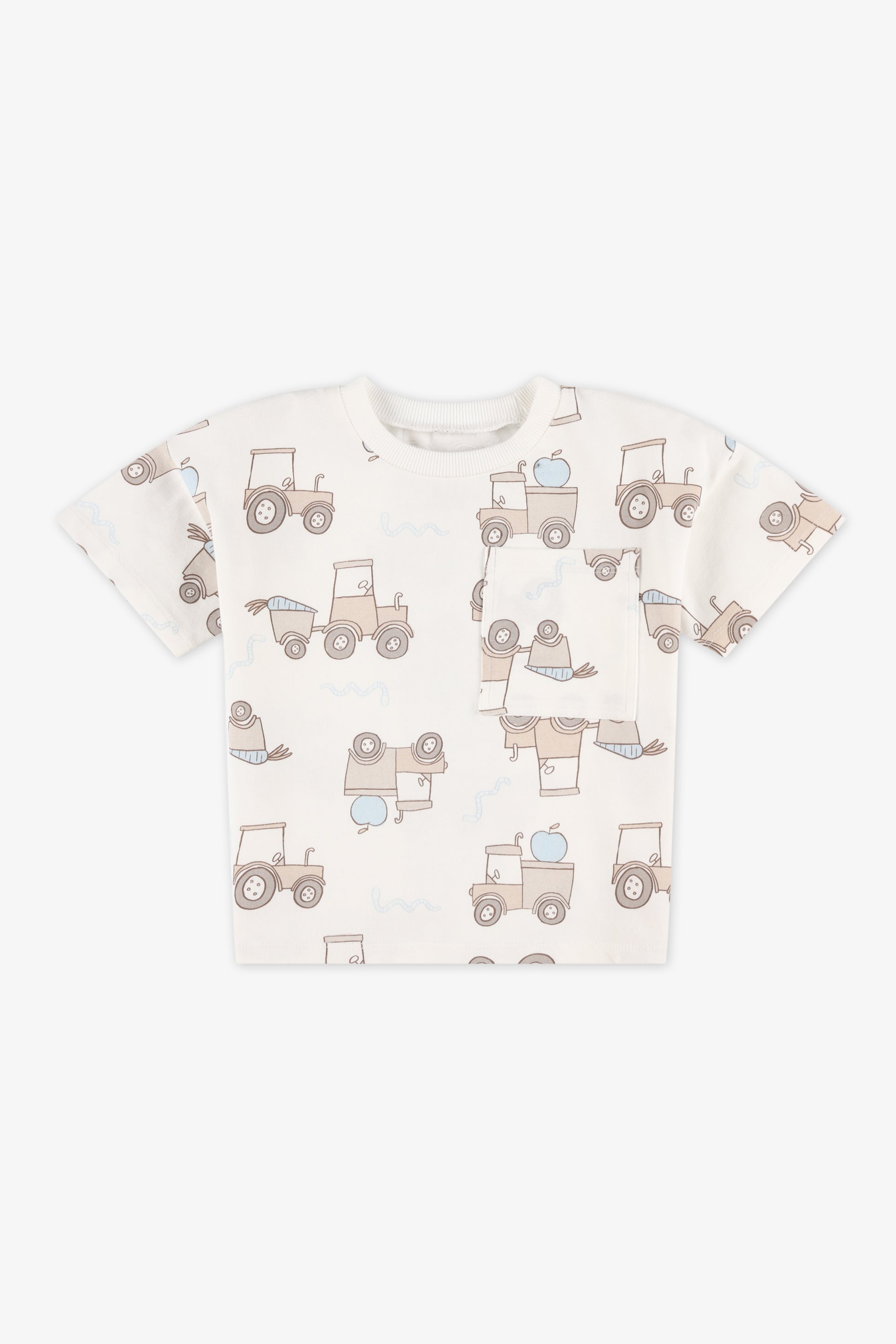 Chandail M/courtes avec poche – Bébé garçon && BLANC CASSÉ/MULTI