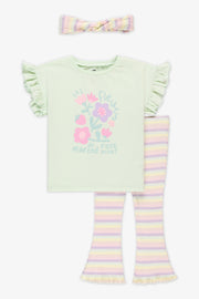 Chandail à manches courtes avec frill - Bébé fille && VERT