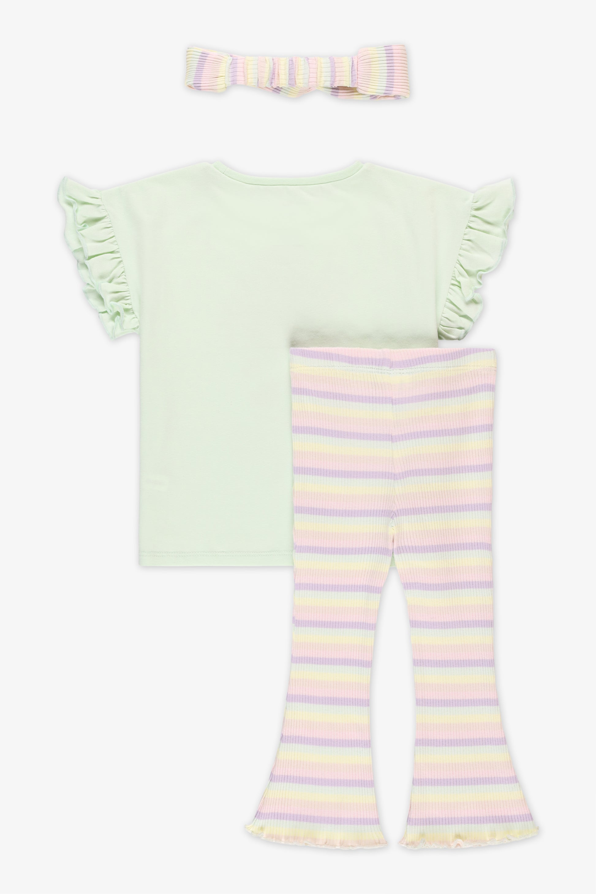 Chandail à manches courtes avec frill - Bébé fille && VERT