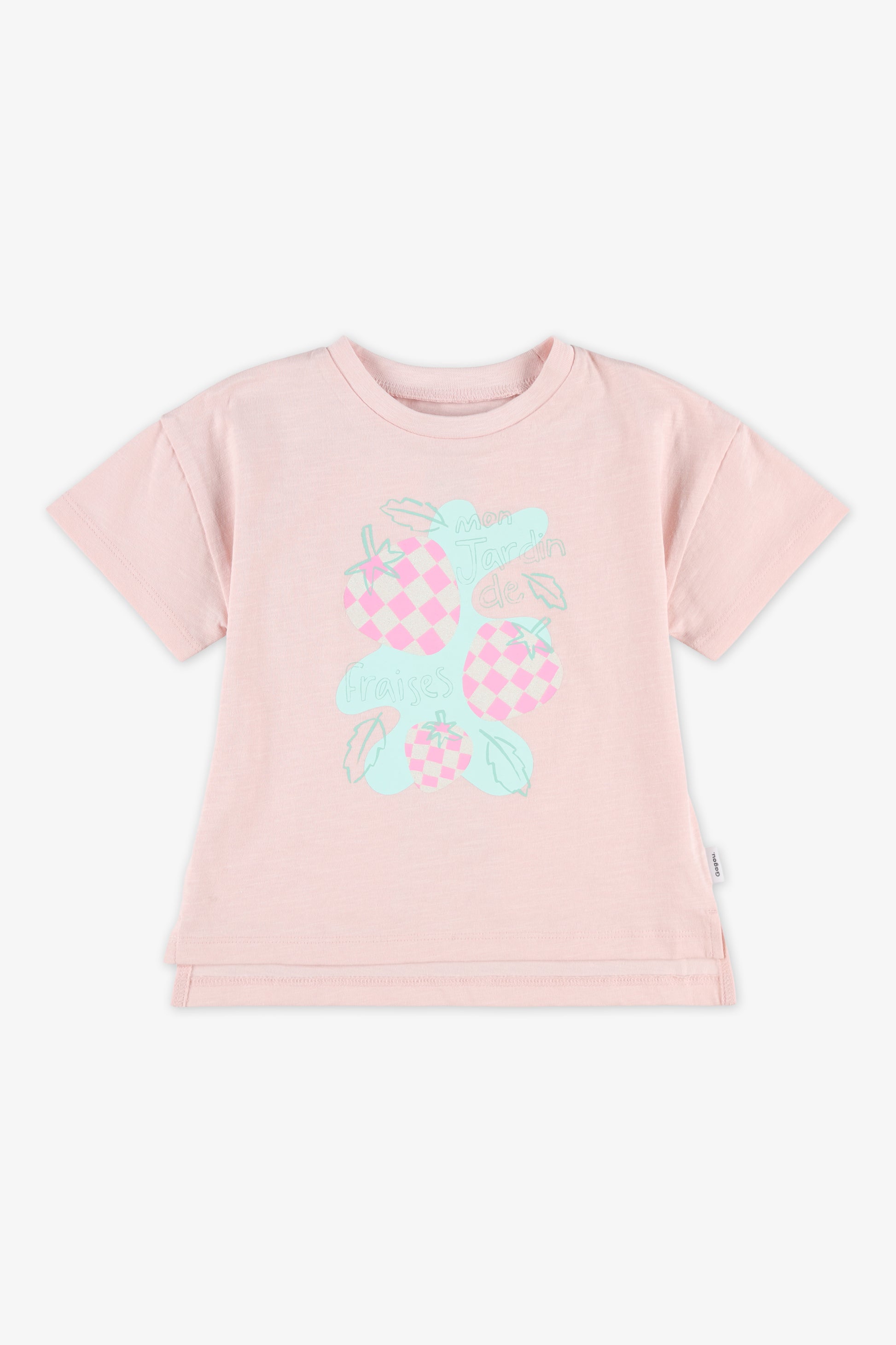 Chandail M/courtes boxy uni avec imprimé - Bébé fille && ROSE