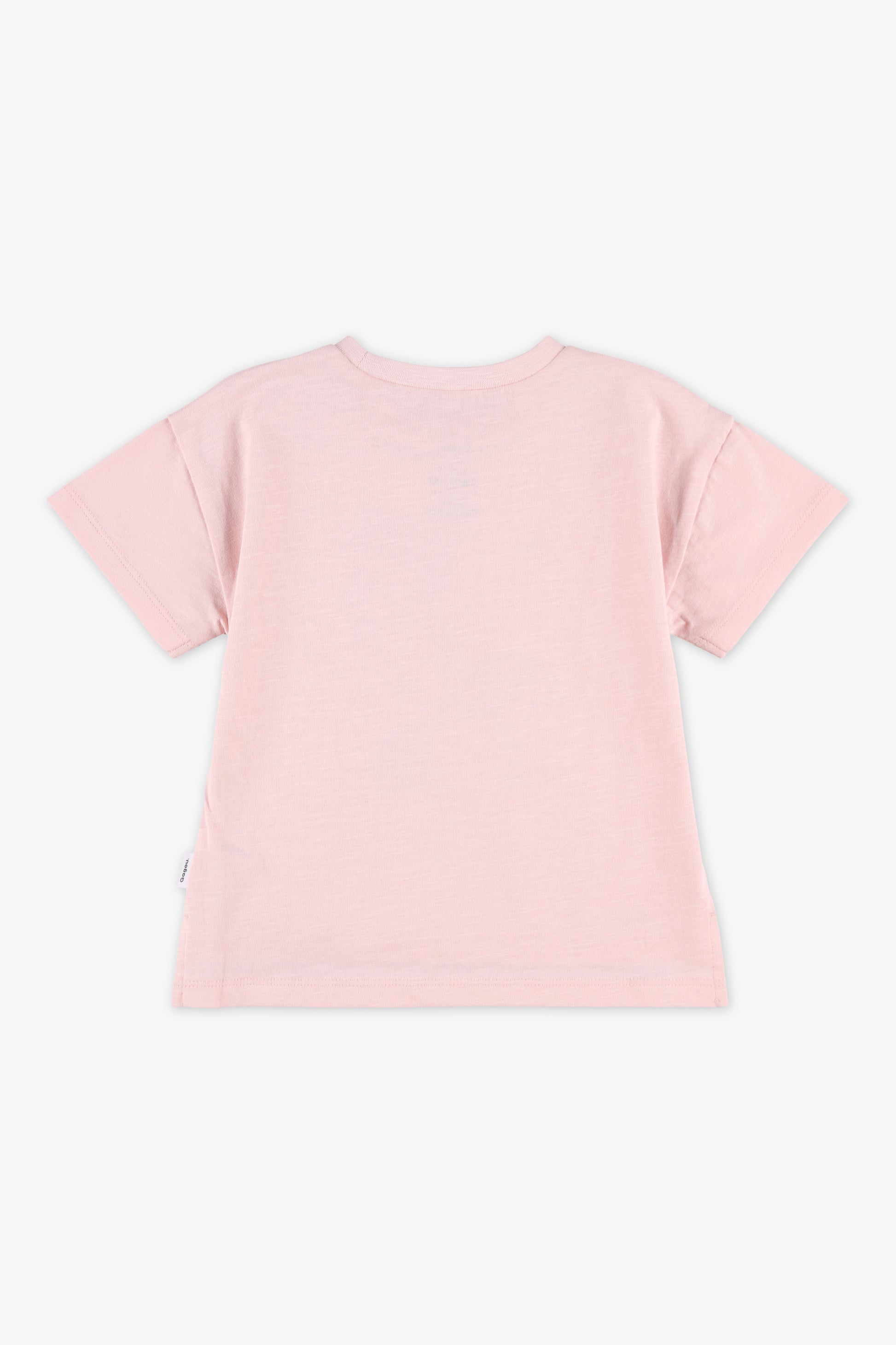 Chandail M/courtes boxy uni avec imprimé - Bébé fille && ROSE