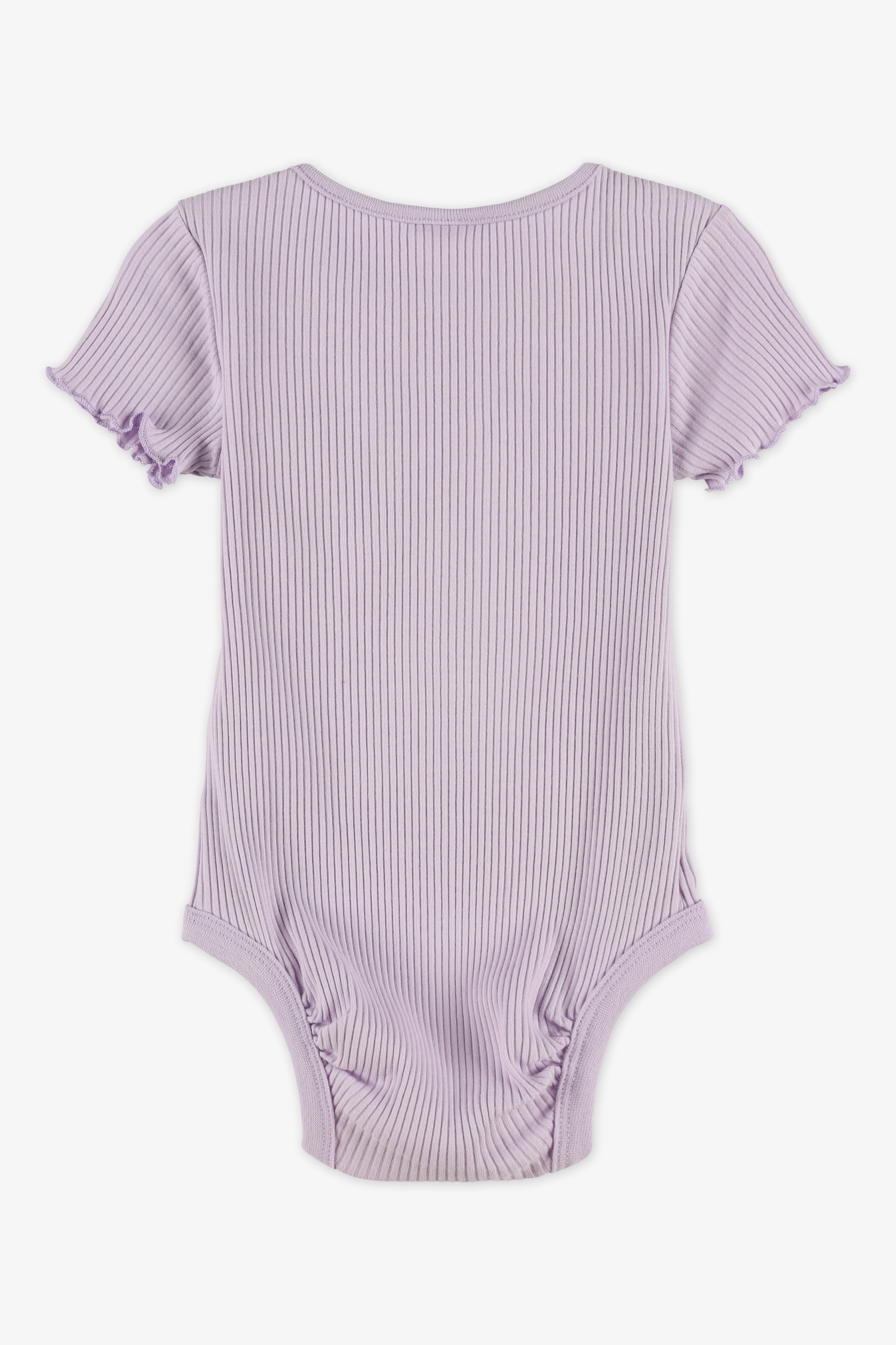 Cache-couche M/courtes à col rond - Bébé fille && MAUVE