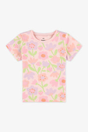 Chandail M/courtes boxy en jersey extensible - Bébé fille && ROSE MULTI