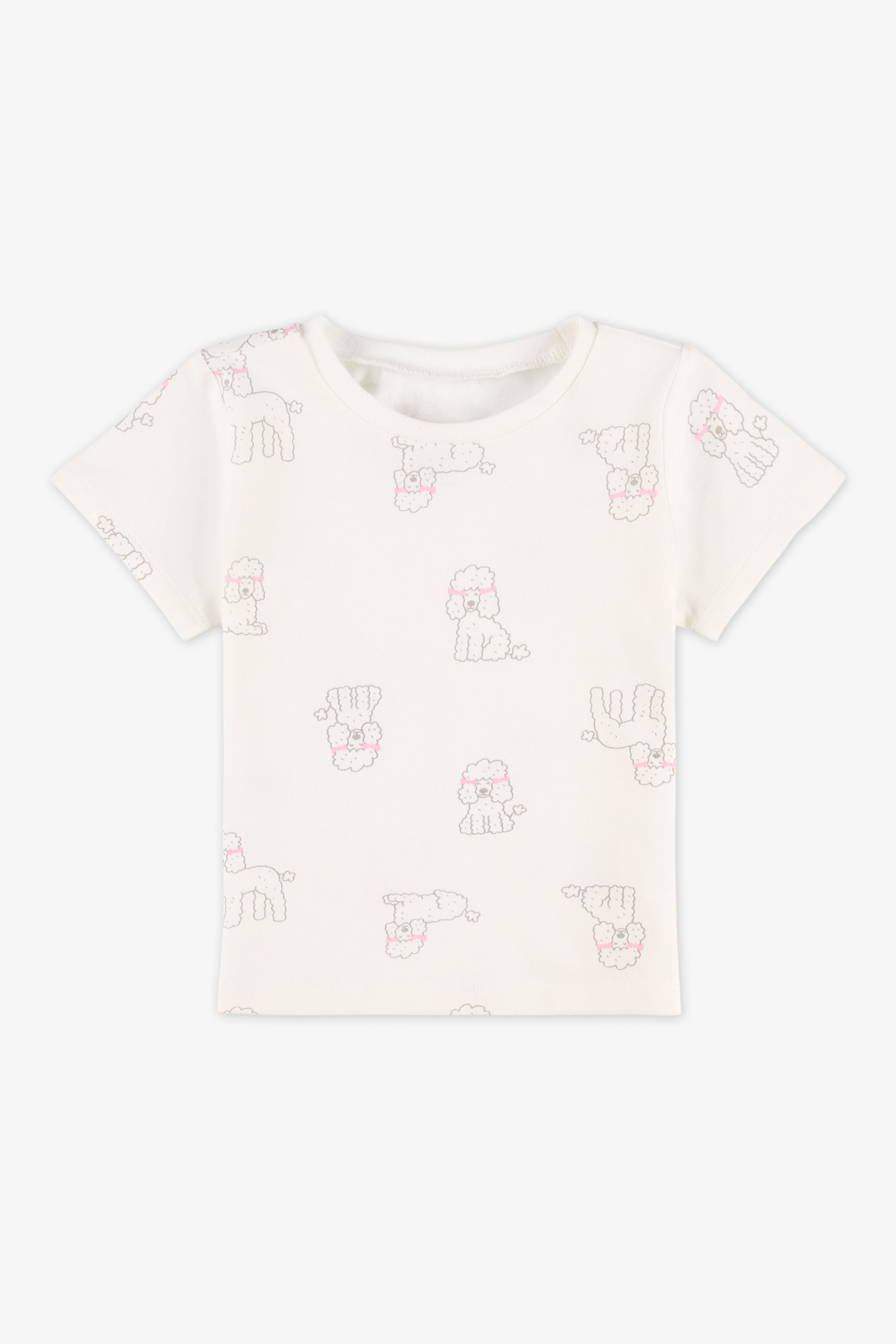 Chandail M/courtes boxy en jersey extensible - Bébé fille && BLANC CASSÉ/MULTI
