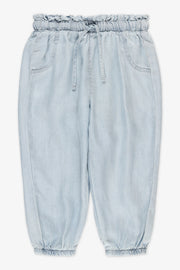 Pantalon paperbag élastique en lyocell - Bébé fille && DENIM PALE