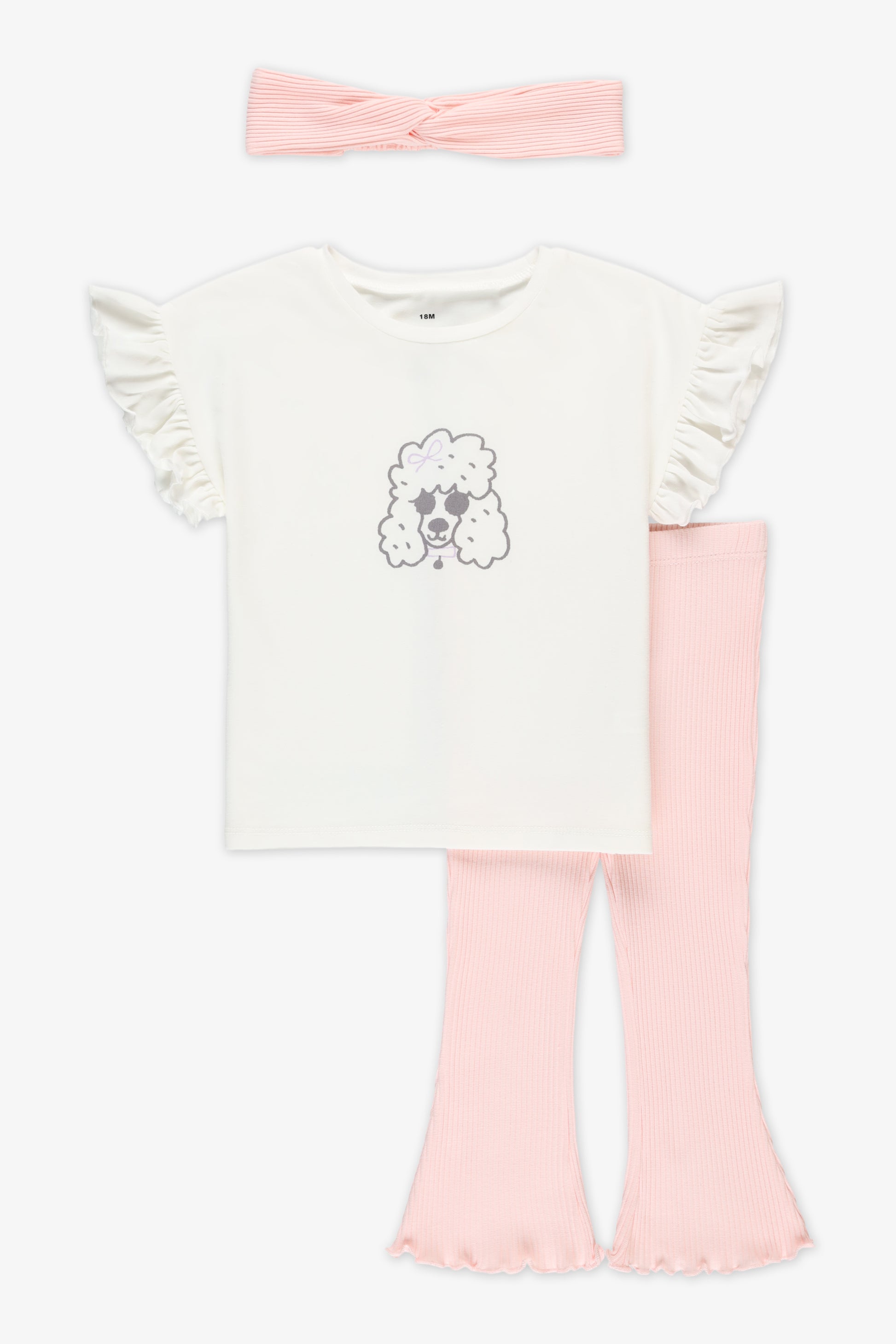 Chandail à manches courtes avec frill - Bébé fille && BLANC CASSÉ