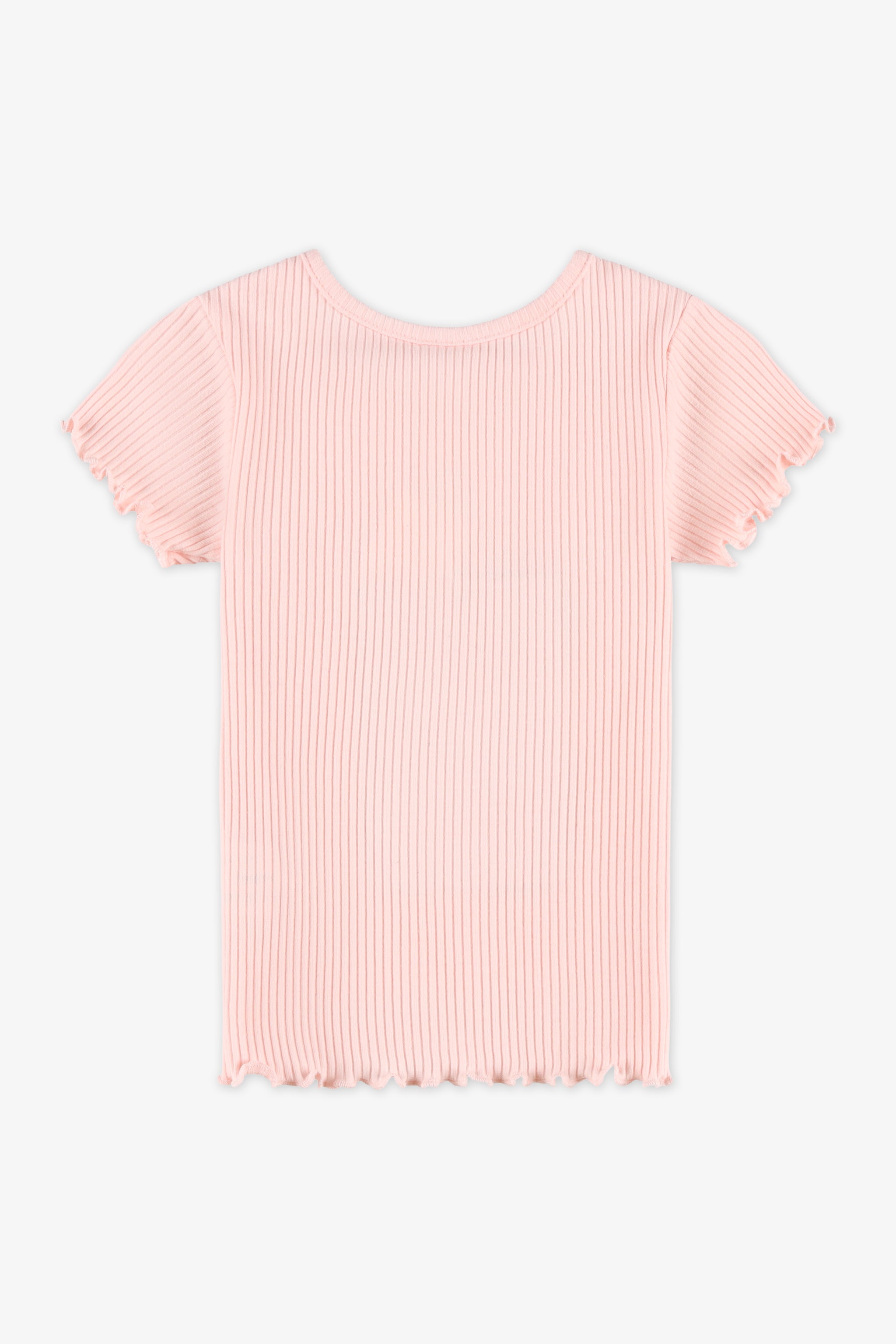 Chandail M/courtes col rond extensible - Bébé fille && ROSE