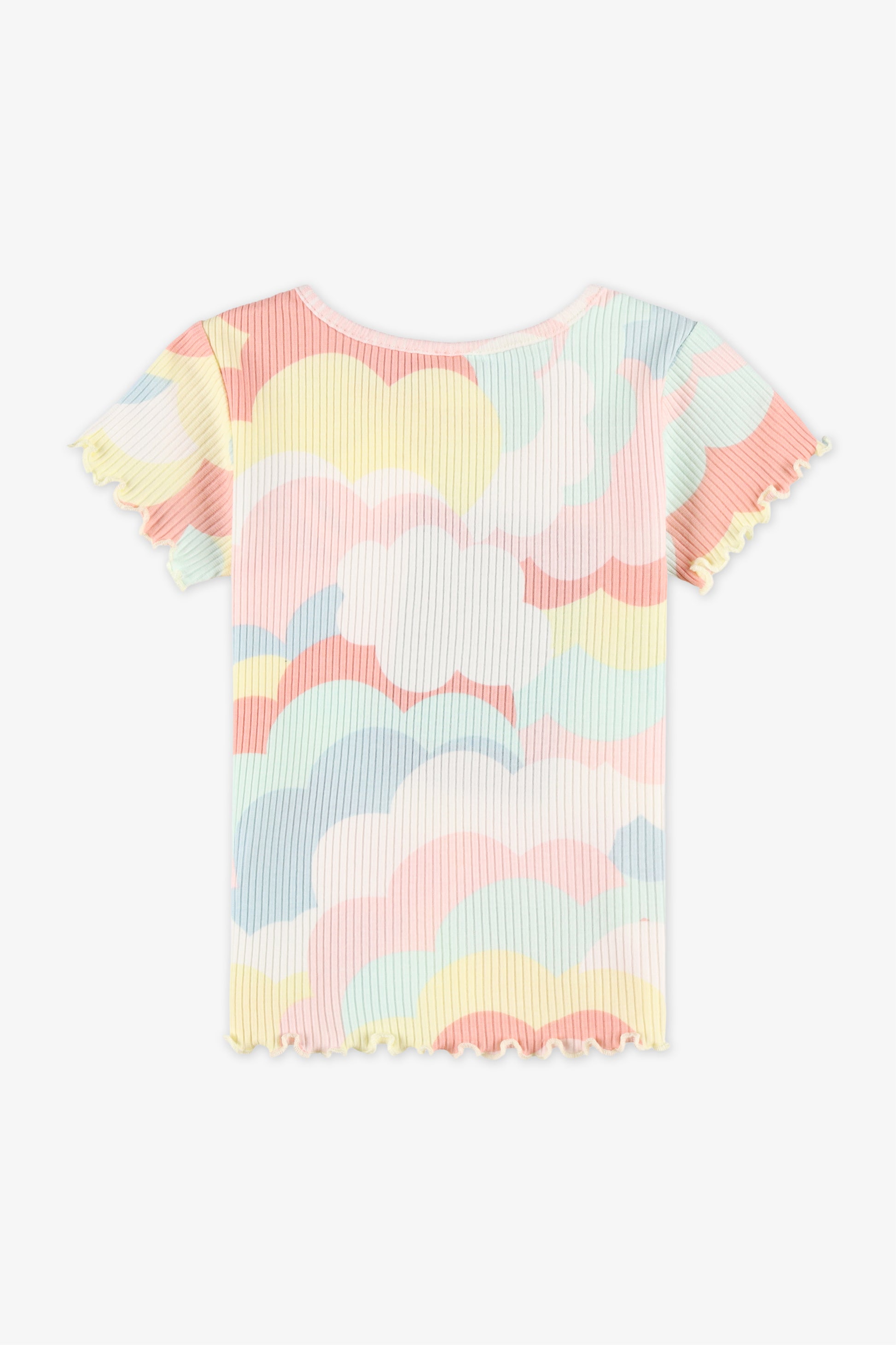 Chandail M/courtes col rond extensible - Bébé fille && ROSE MULTI