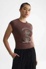 Chandail M/courtes raglan en bambou - Femme && BRUN